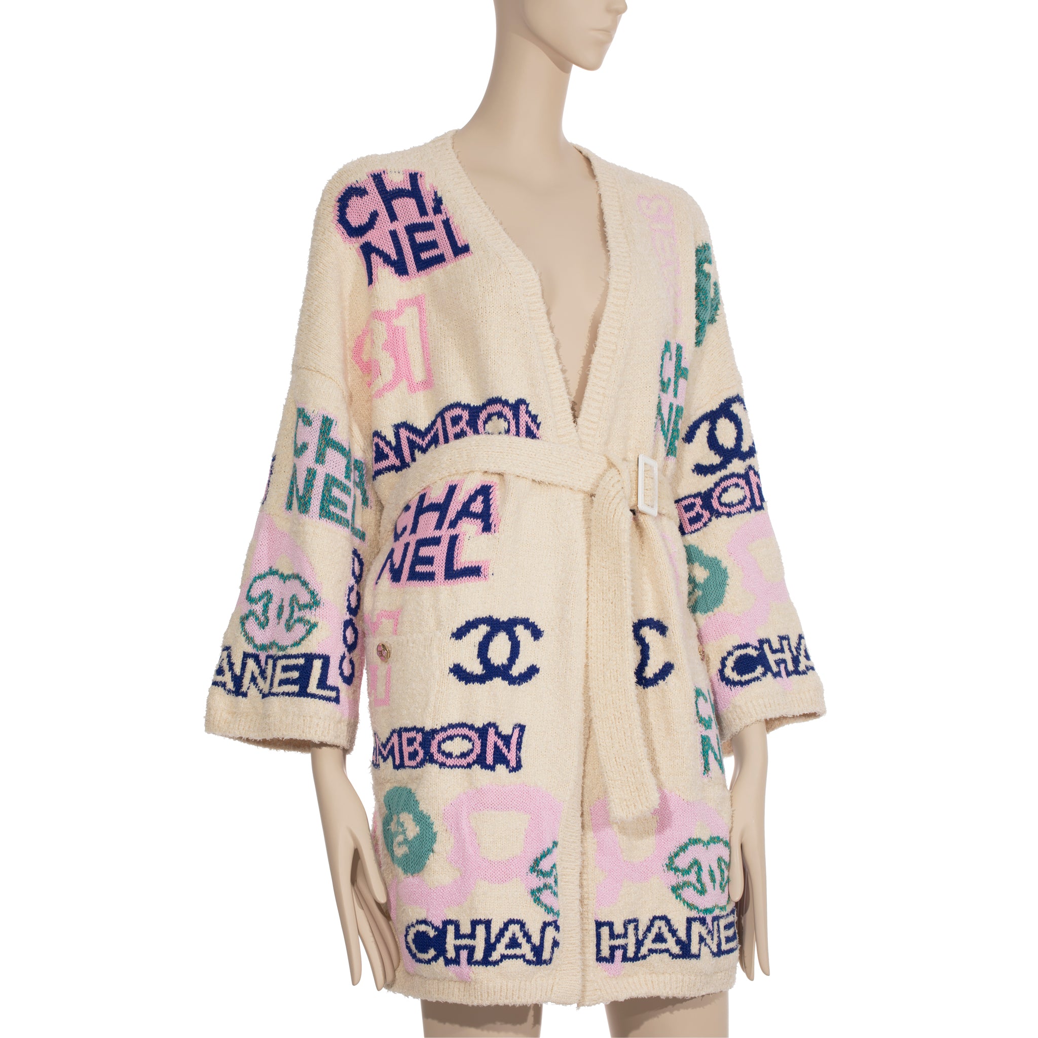 Chanel Cotton Cardigan With Colourful Details 38 Fr