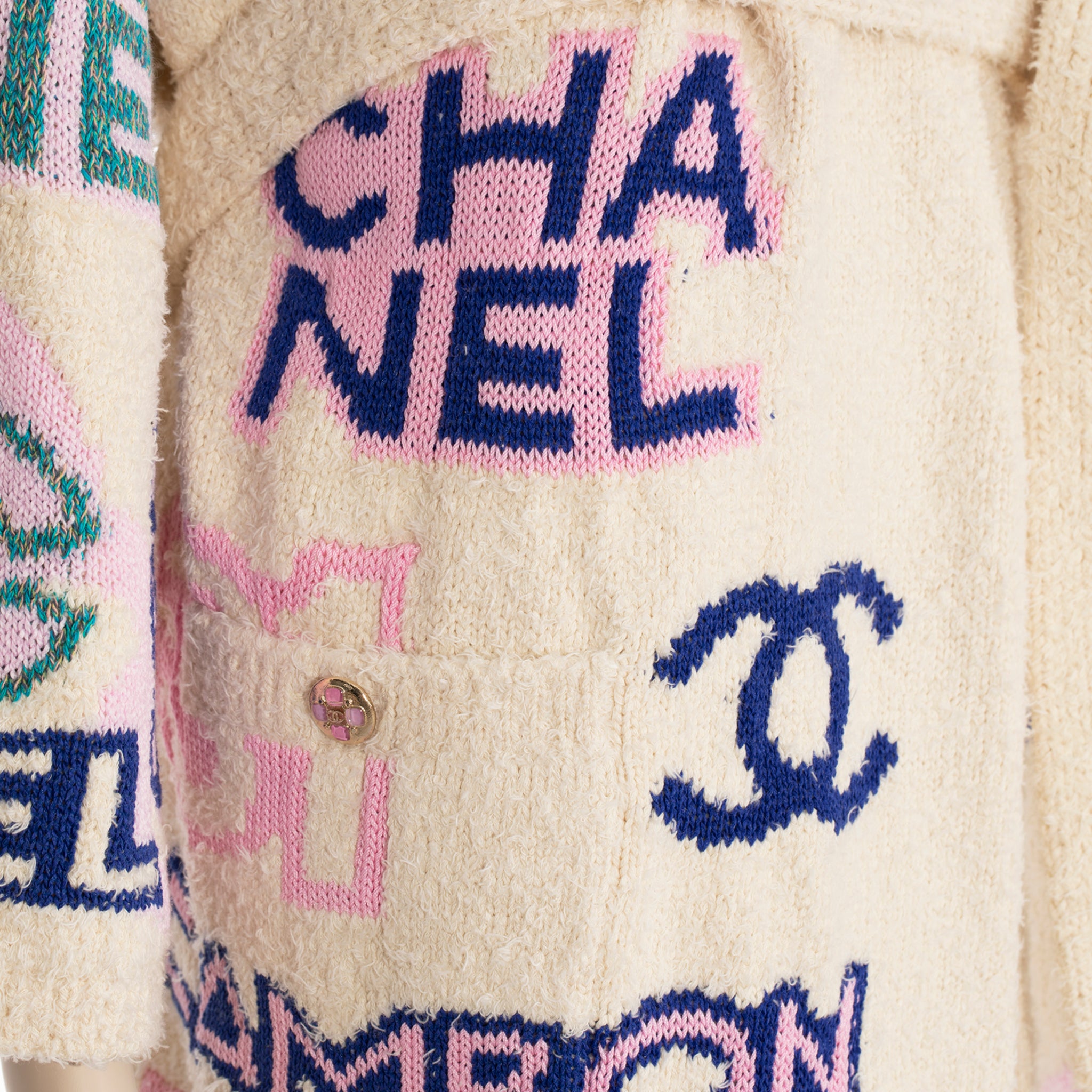 Chanel Cotton Cardigan With Colourful Details 38 Fr