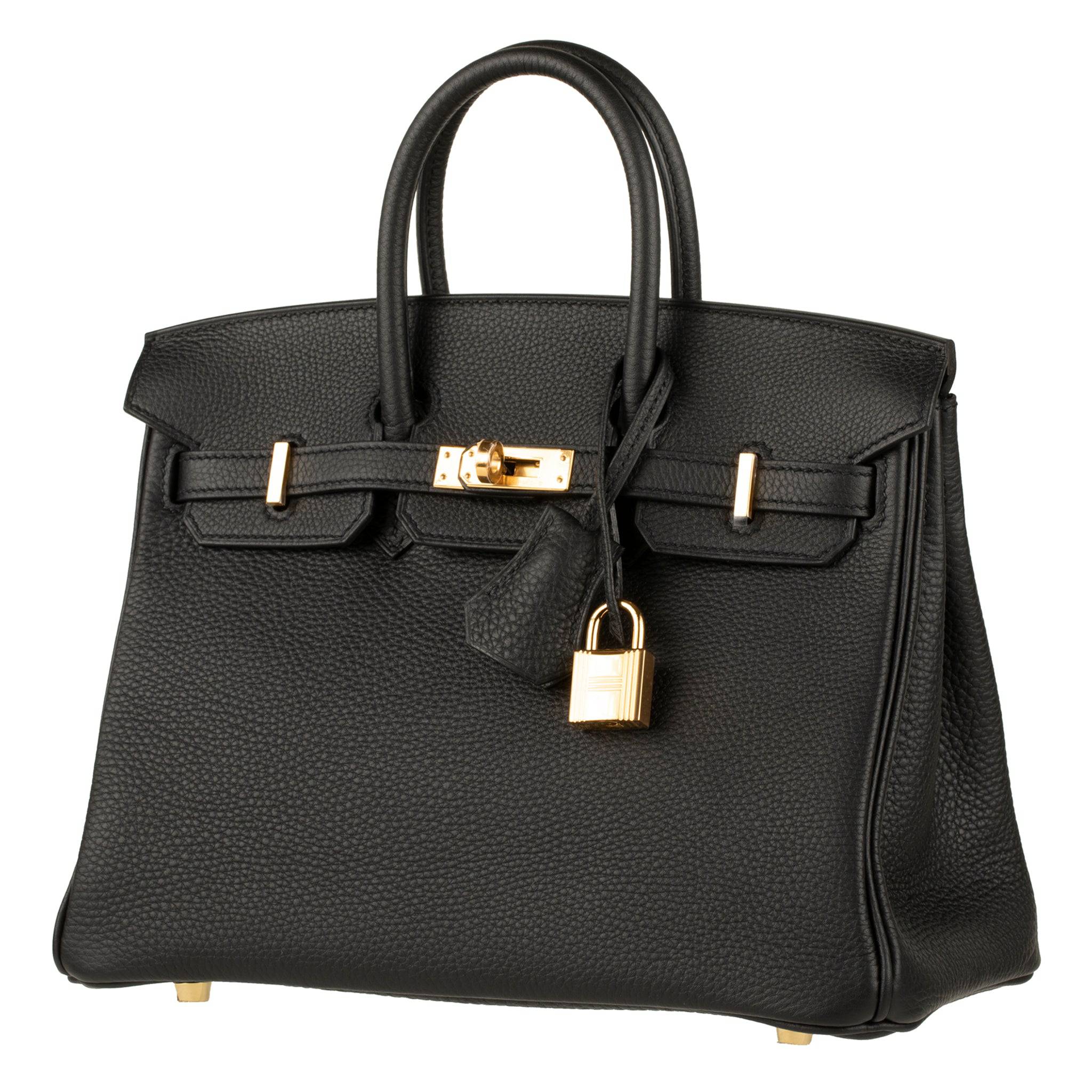 HERMES BIRKIN 25CM BLACK TOGO LEATHER GOLD HARDWARE - On Repeat