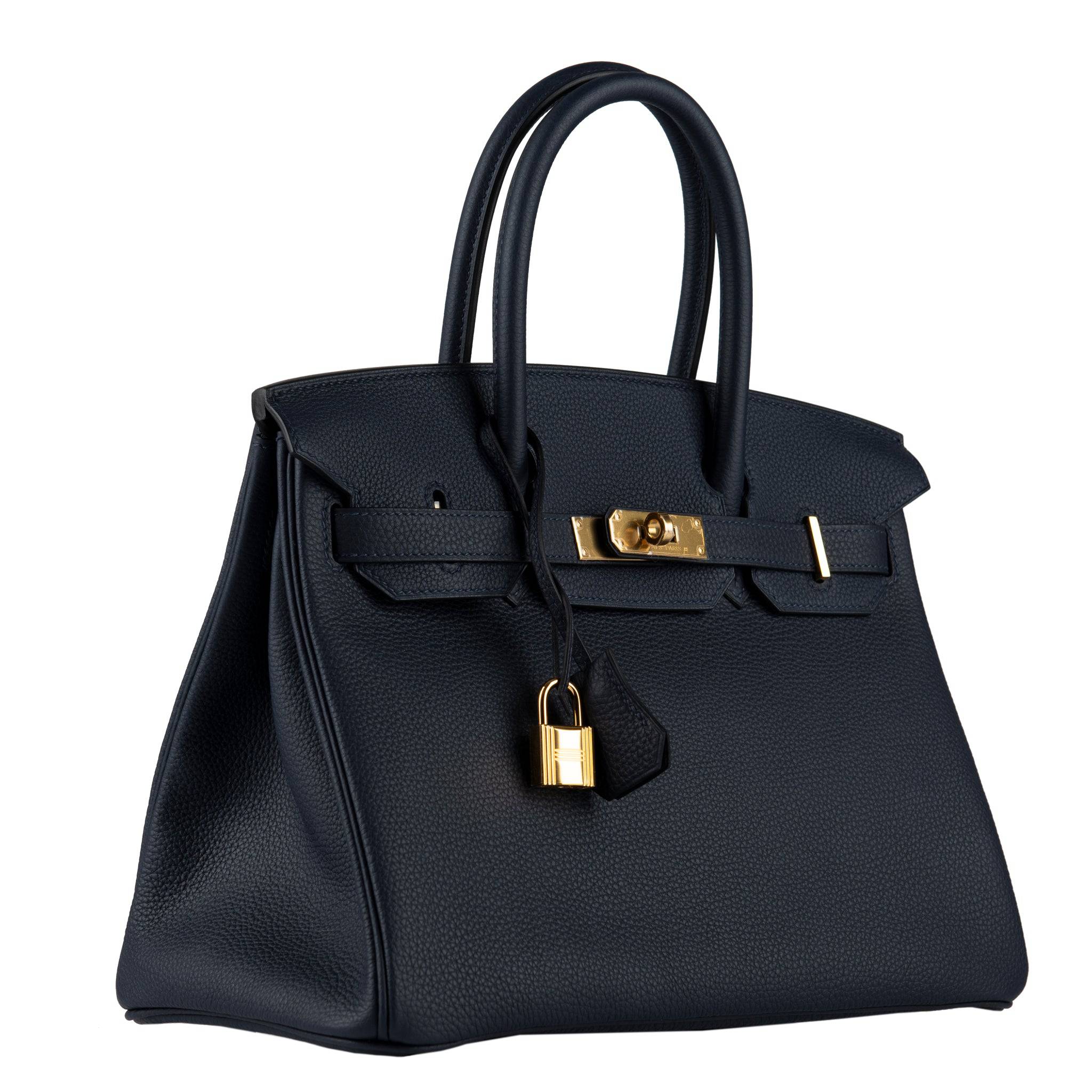 HERMES BIRKIN 30CM BLUE NUIT TOGO LEATHER GOLD HARDWARE - On Repeat