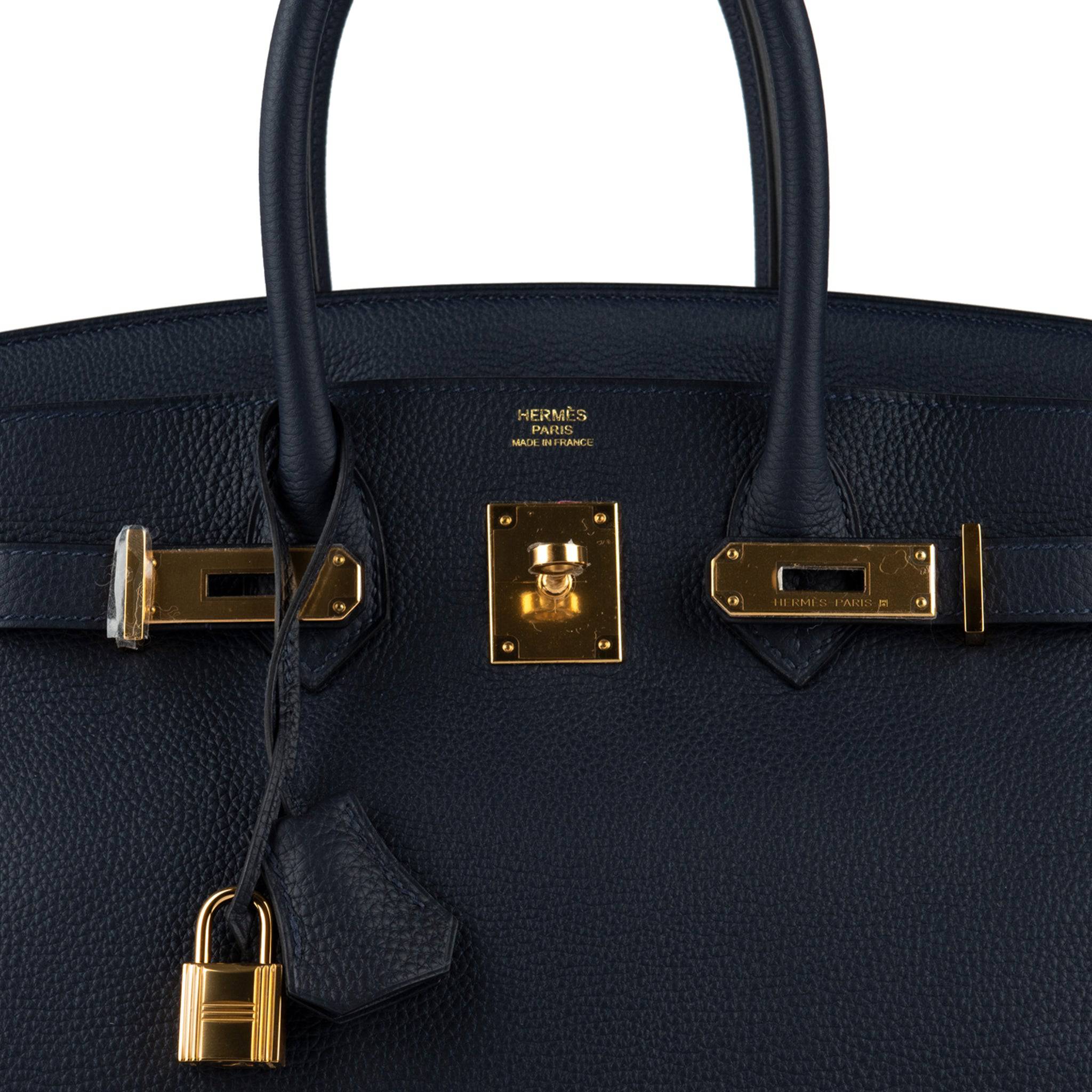 HERMES BIRKIN 30CM BLUE NUIT TOGO LEATHER GOLD HARDWARE - On Repeat