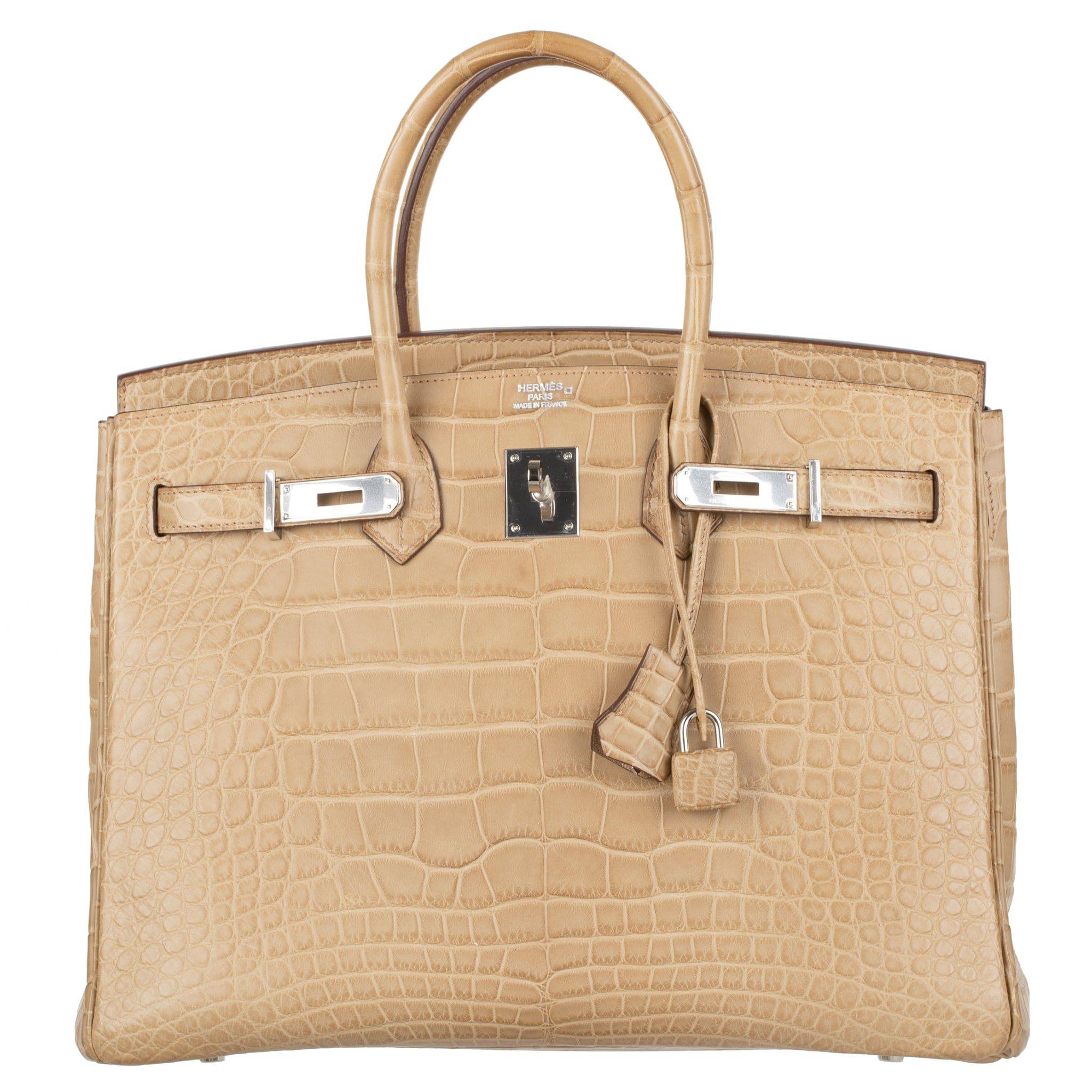 HERMES BIRKIN 35CM POUSSIERE MATTE ALLIGATOR PALLADIUM HARDWARE - On Repeat