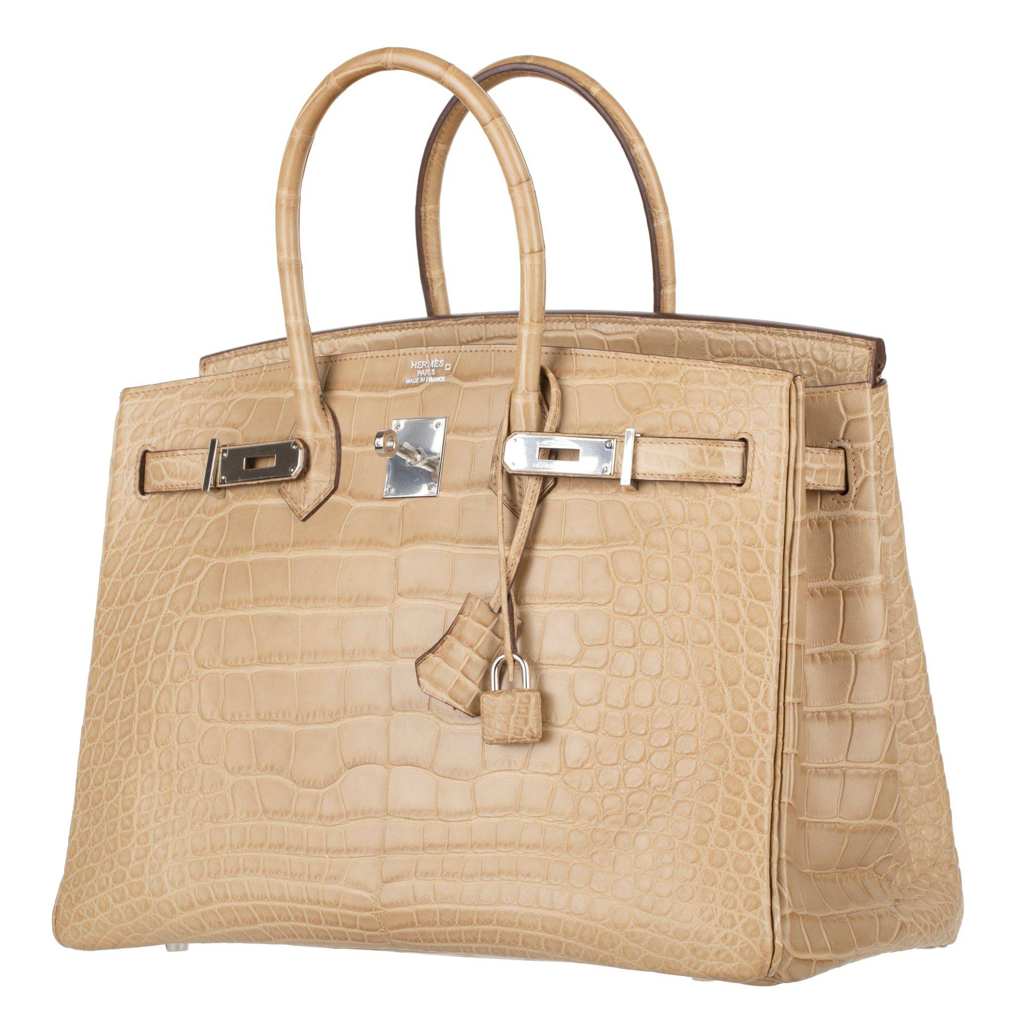 HERMES BIRKIN 35CM POUSSIERE MATTE ALLIGATOR PALLADIUM HARDWARE - On Repeat