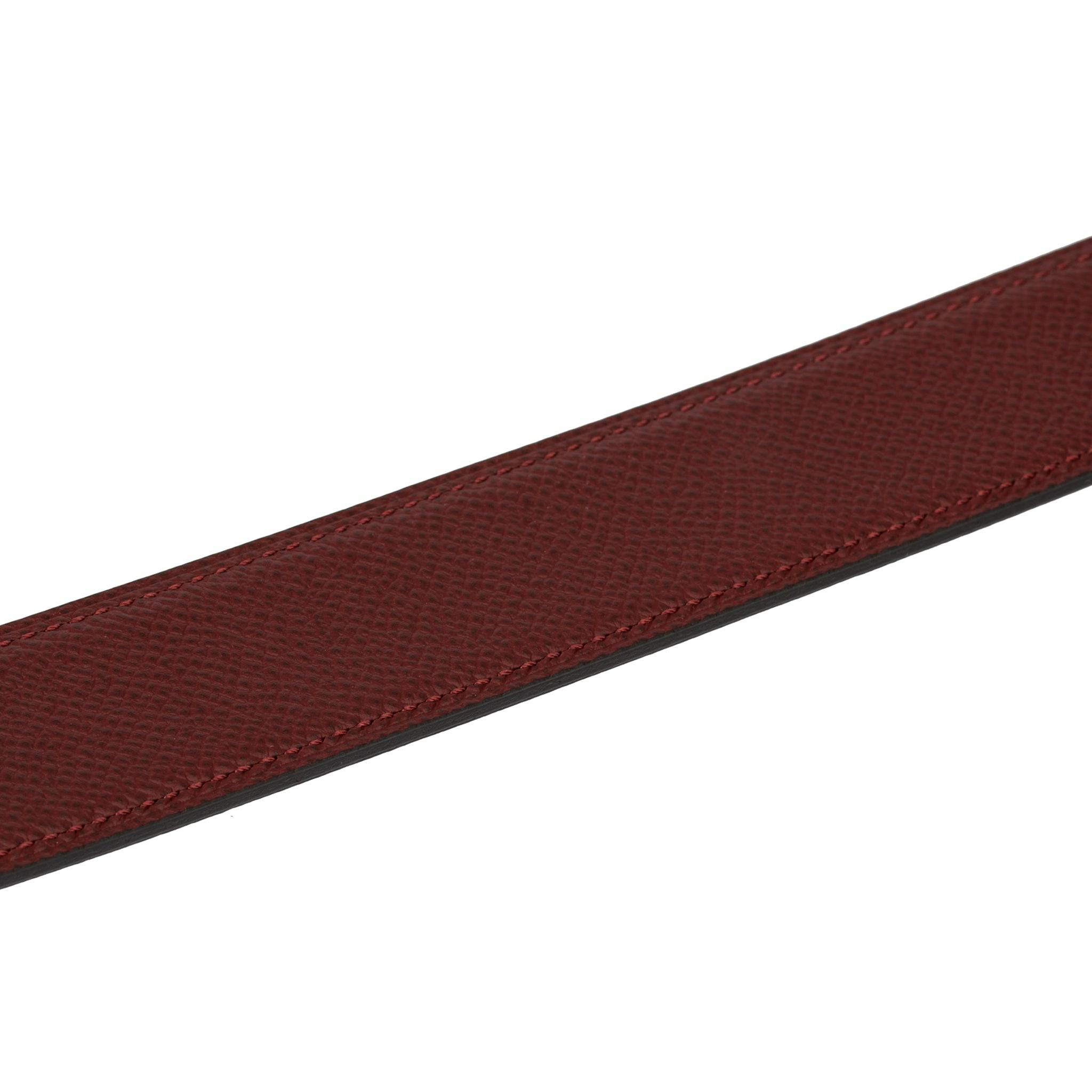 HERMES REVERSIBLE BELT BLACK AND ROUGE ENAMEL BUCKLE 100CM - On Repeat