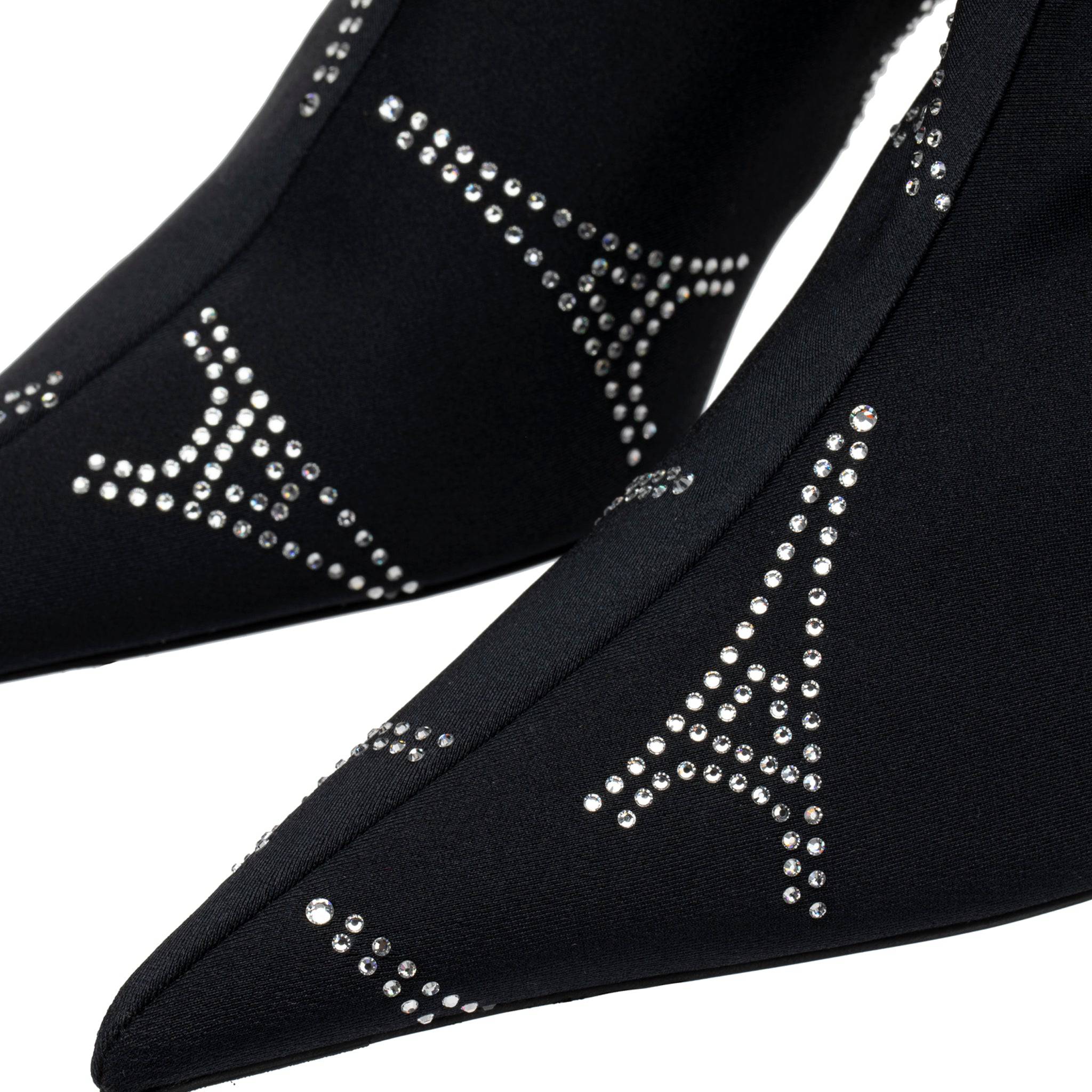 BALENCIAGA EIFFEL TOWER CRYSTAL STRETCH KNIT KNIFE BOOT BLACK 35 FR - On Repeat