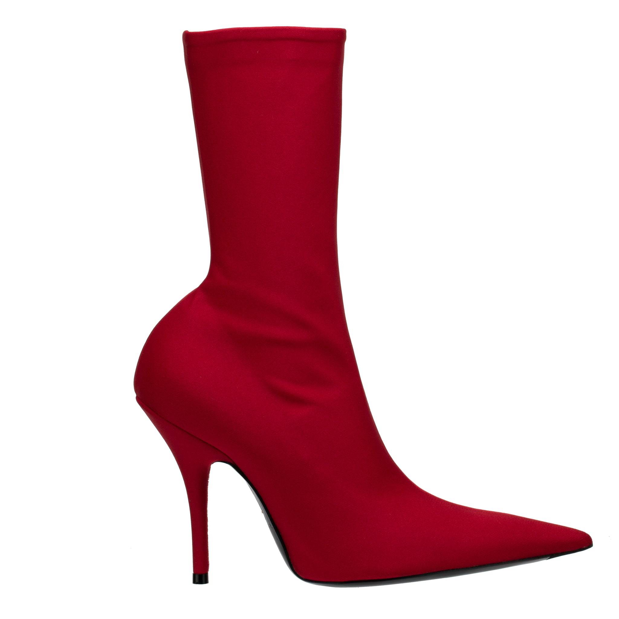 BALENCIAGA STRETCH KNIT KNIFE BOOT RED - On Repeat