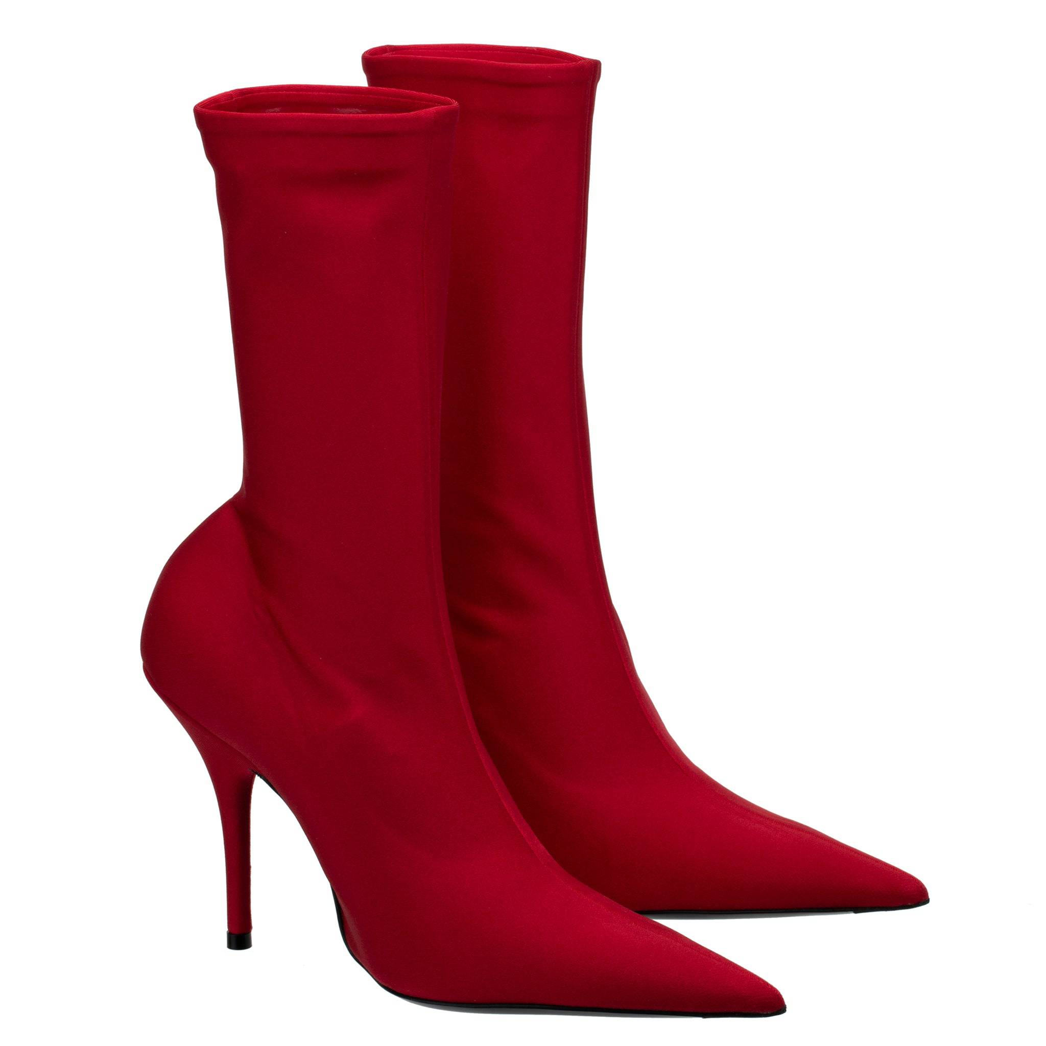 BALENCIAGA STRETCH KNIT KNIFE BOOT RED - On Repeat