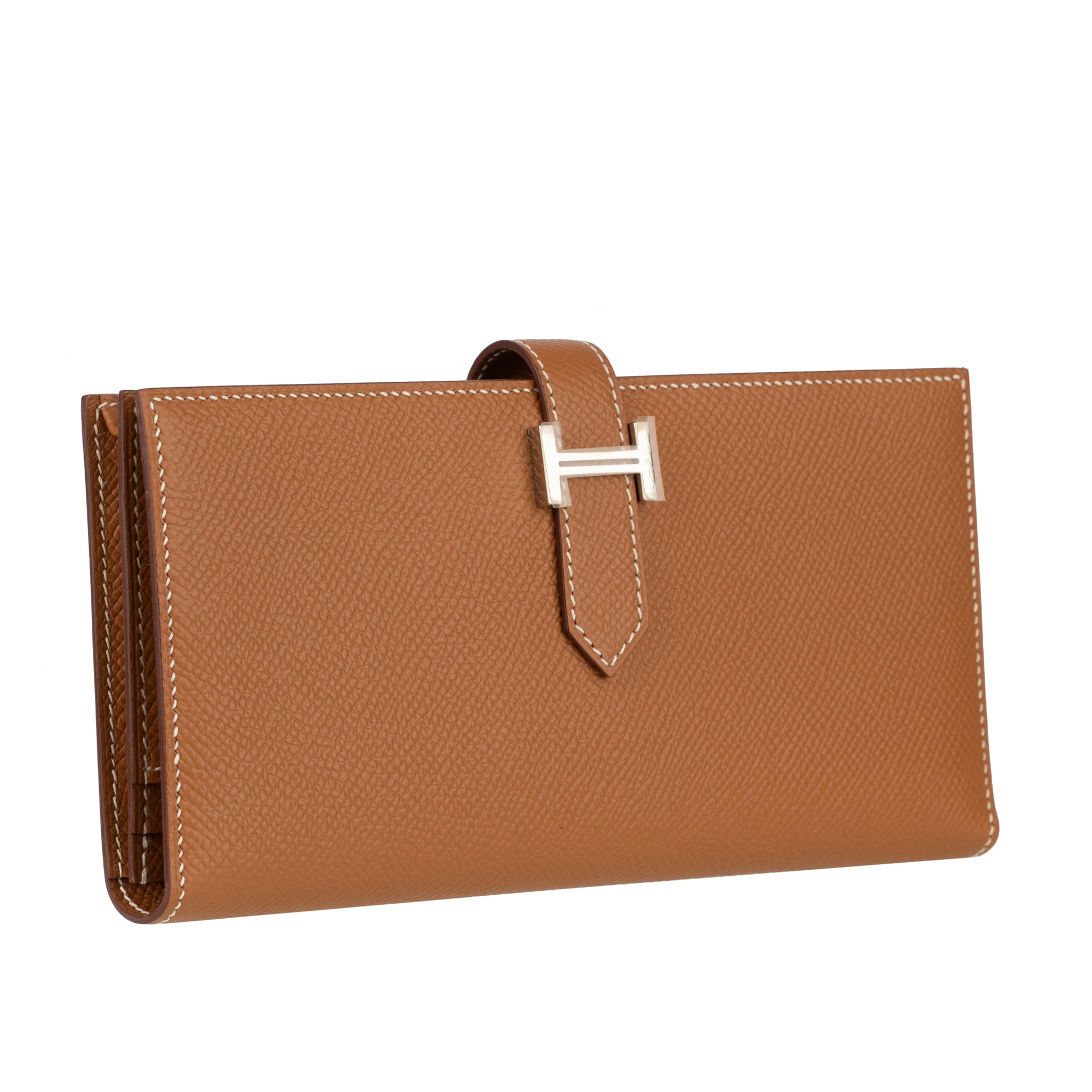 Hermes Bearn Wallet Long Gold Epsom Leather Palladium Hardware