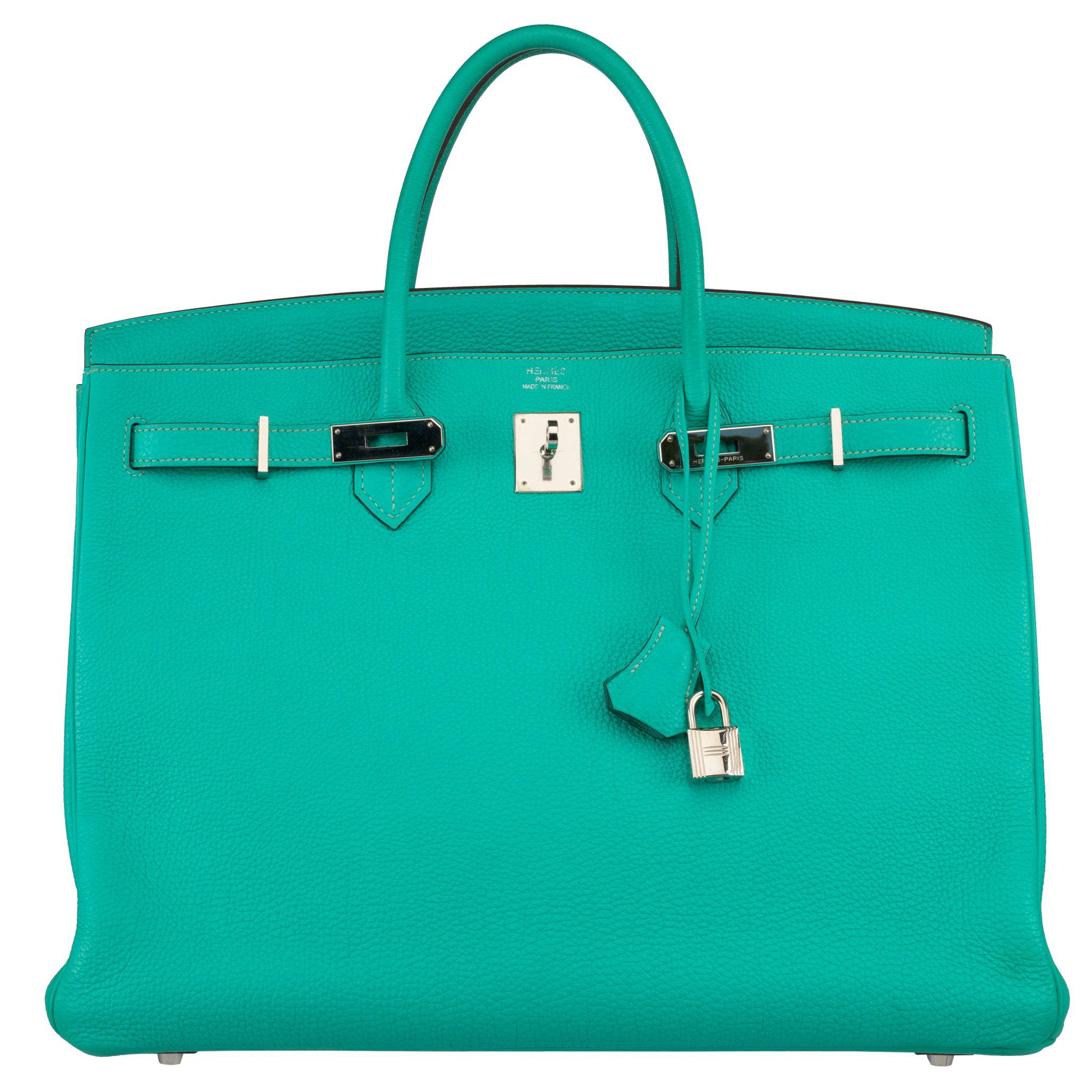 HERMES BIRKIN 40CM LAGOON TOGO LEATHER PALLADIUM HARDWARE - On Repeat