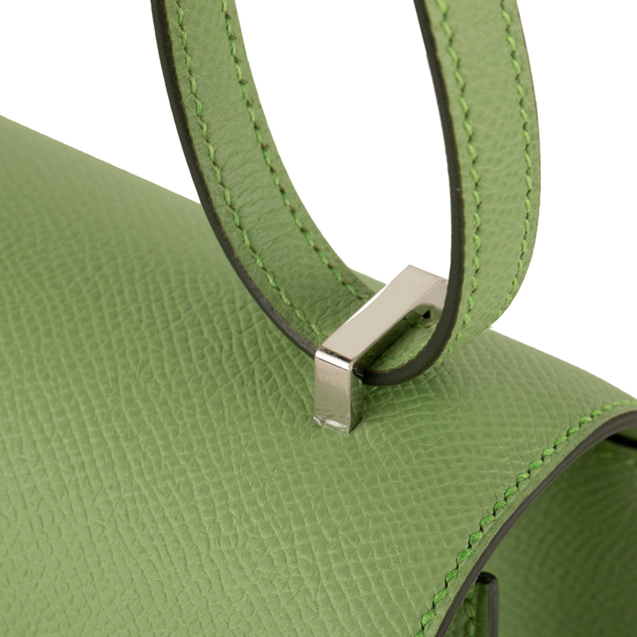 HERMES CONSTANCE 18CM VERT CRIQUET EPSOM LEATHER PALLADIUM HARDWARE - On Repeat