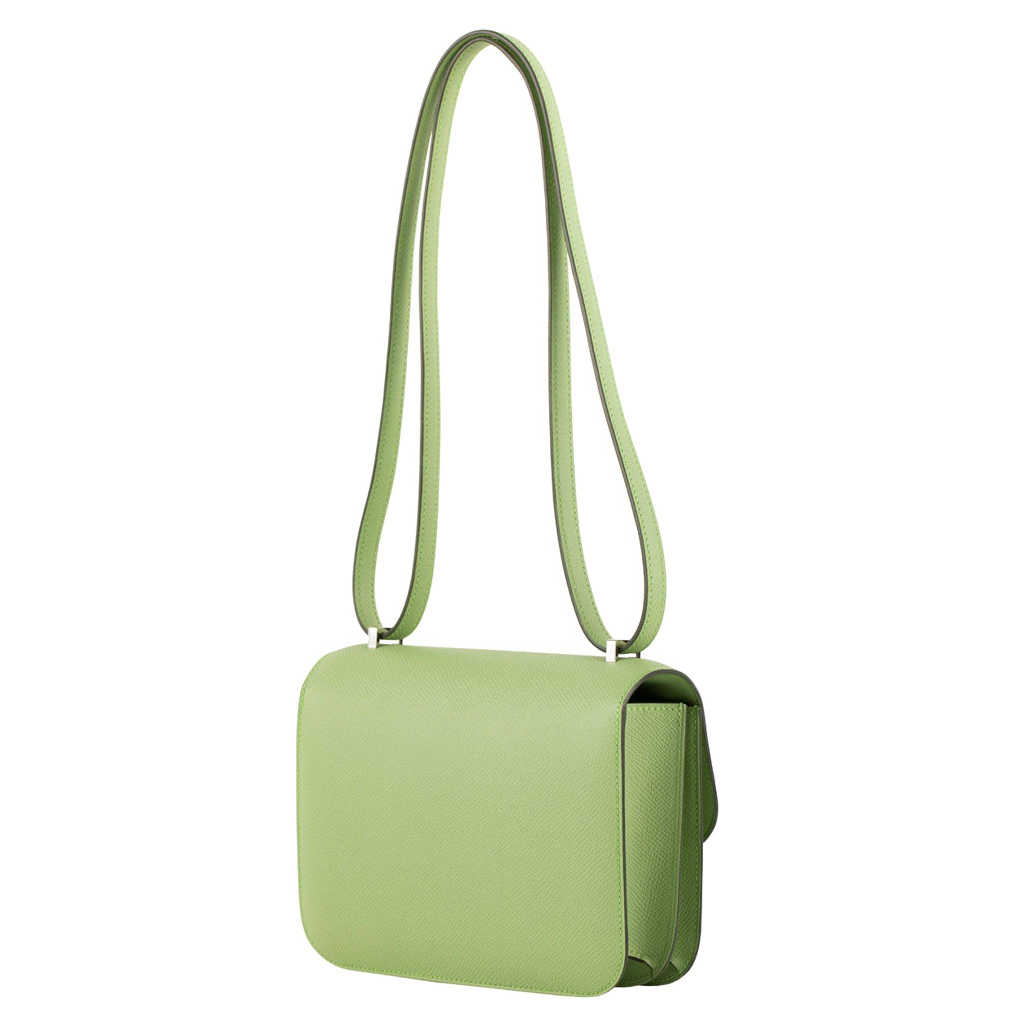 HERMES CONSTANCE 18CM VERT CRIQUET EPSOM LEATHER PALLADIUM HARDWARE - On Repeat