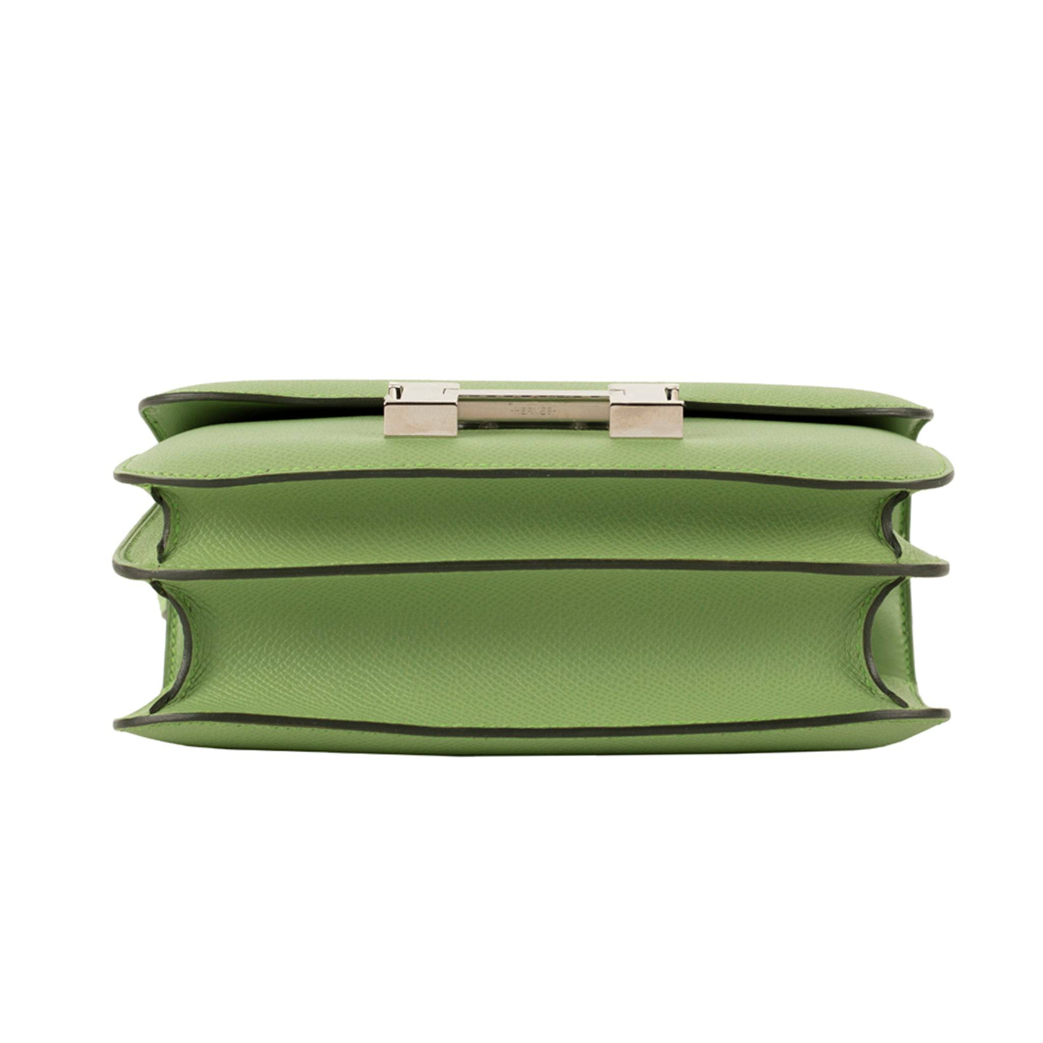 HERMES CONSTANCE 18CM VERT CRIQUET EPSOM LEATHER PALLADIUM HARDWARE - On Repeat