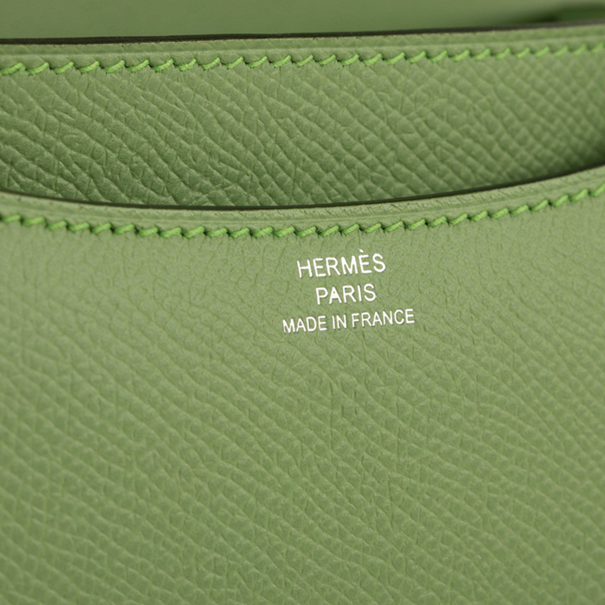 HERMES CONSTANCE 18CM VERT CRIQUET EPSOM LEATHER PALLADIUM HARDWARE - On Repeat