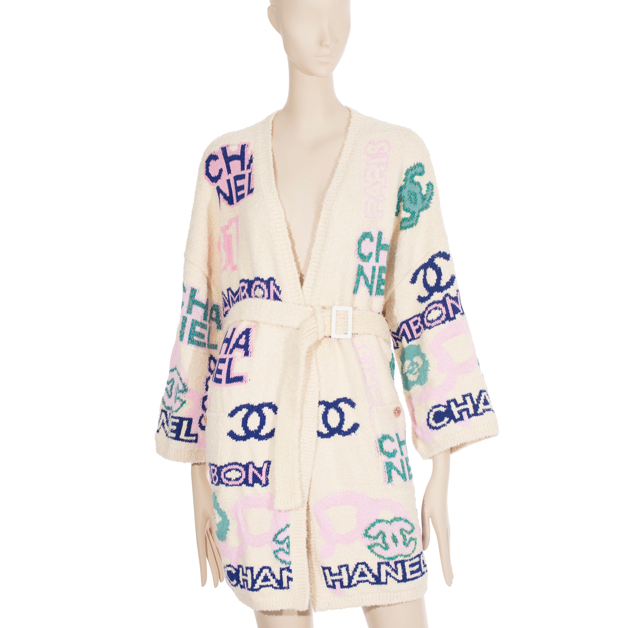 Chanel Cotton Cardigan With Colourful Details 38 Fr