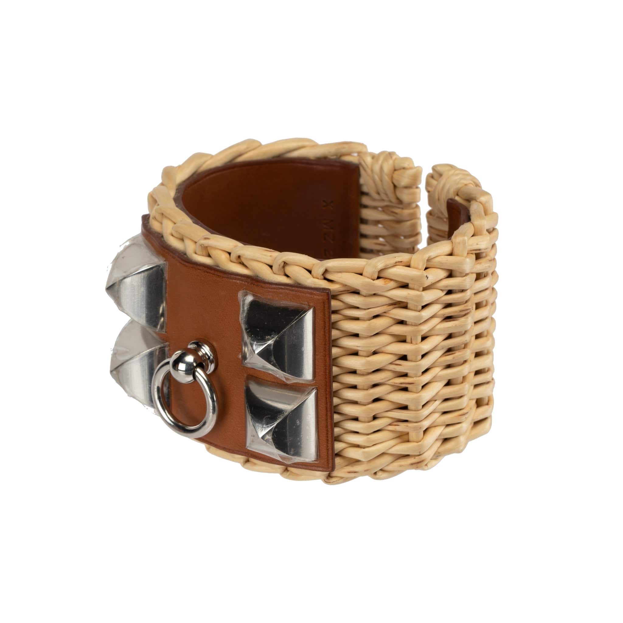 HERMES COLLIER DE CHIEN WICKER & BARENIA LEATHER PALLADIUM HARDWARE - On Repeat