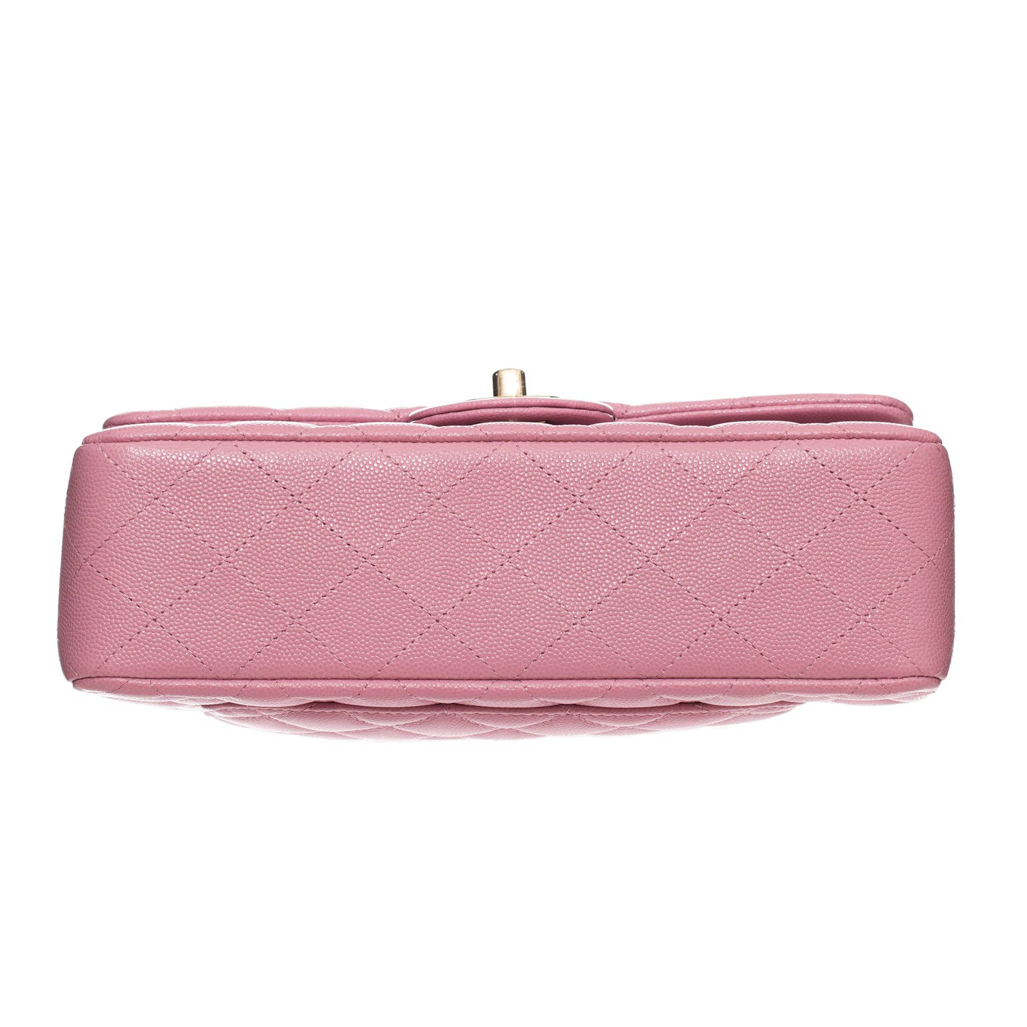 CHANEL DOUBLE CLASSIC FLAP PINK CAVIAR LEATHER CHAMPAGNE GOLD HARDWARE - On Repeat