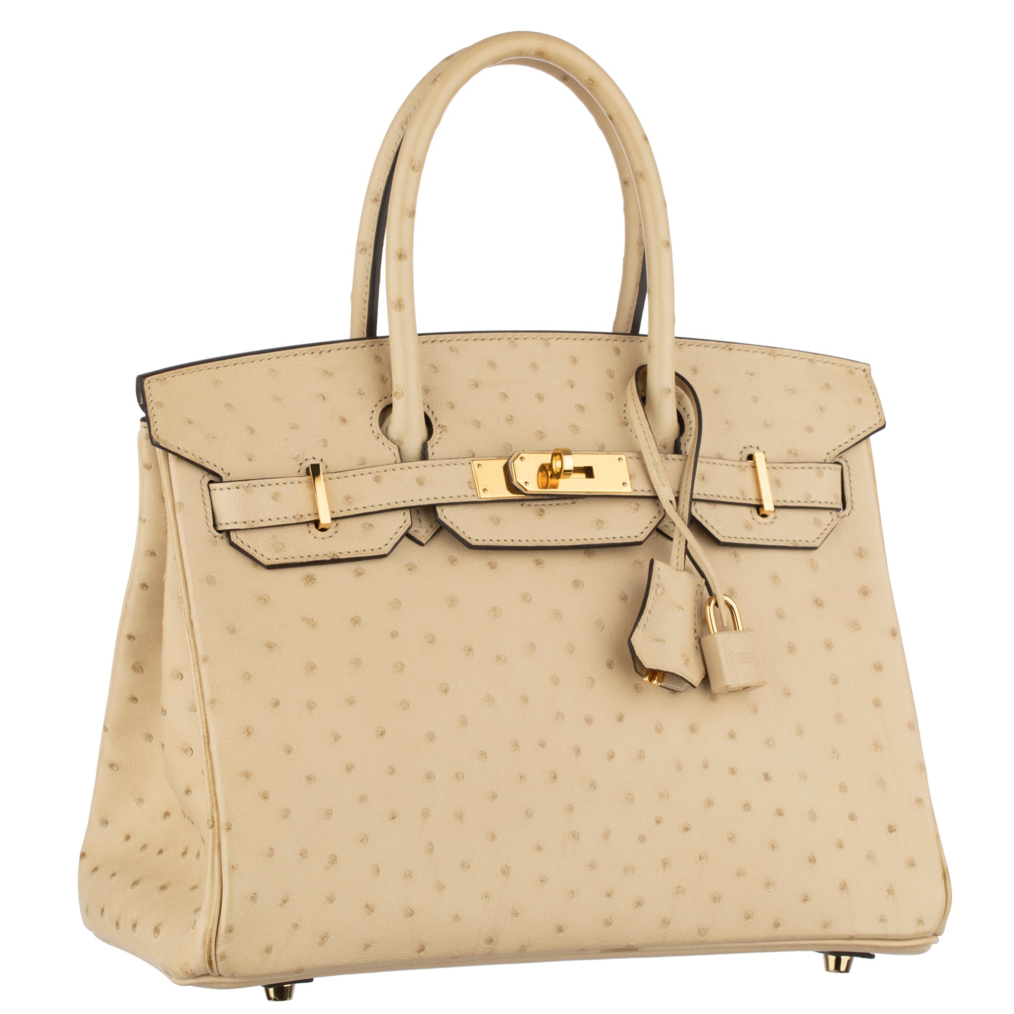 HERMES 30CM BIRKIN PARCHEMIN OSTRICH LEATHER GOLD HARDWARE - On Repeat