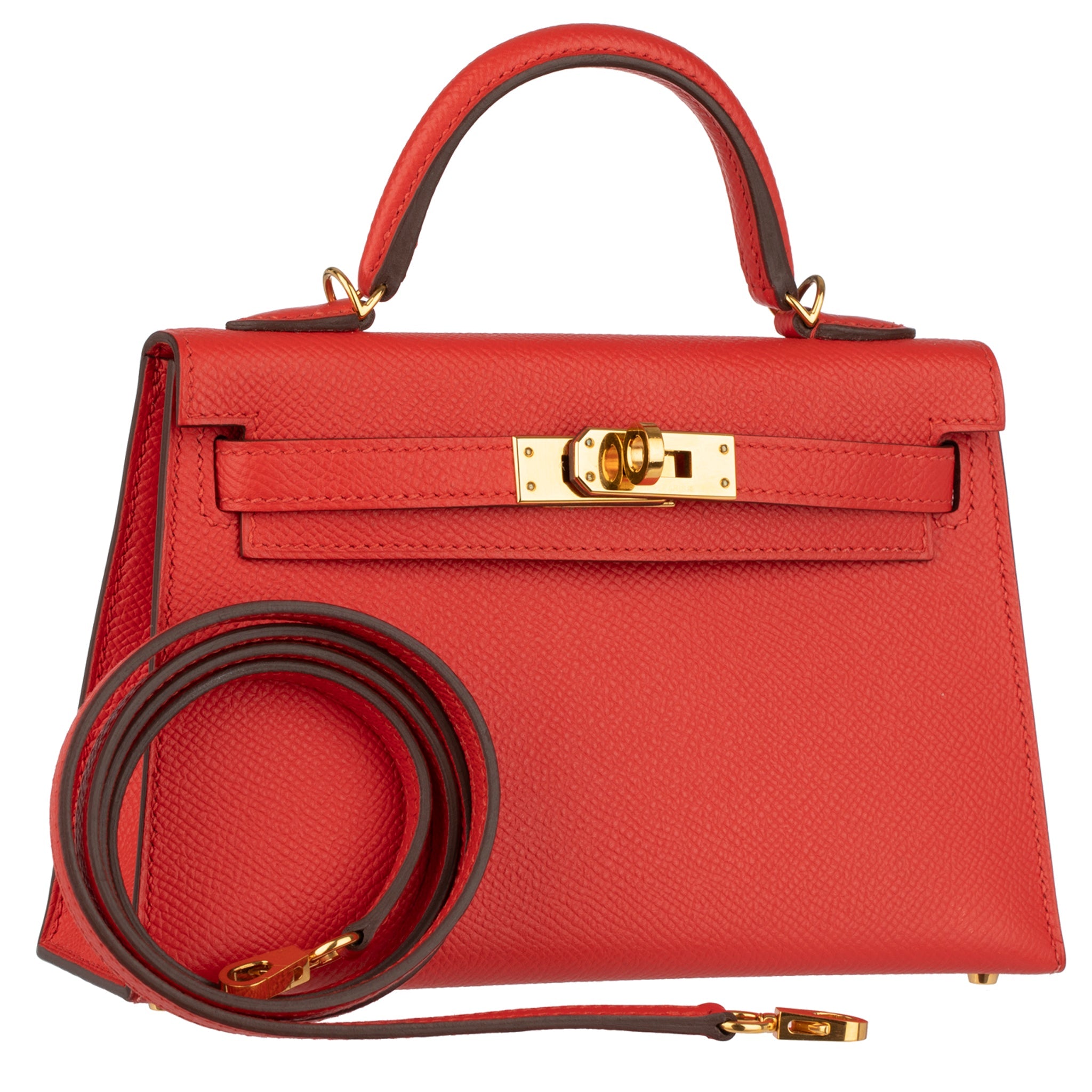 Hermes Mini Kelly II Rouge Tomate Epsom Leather Gold Hardware - On Repeat