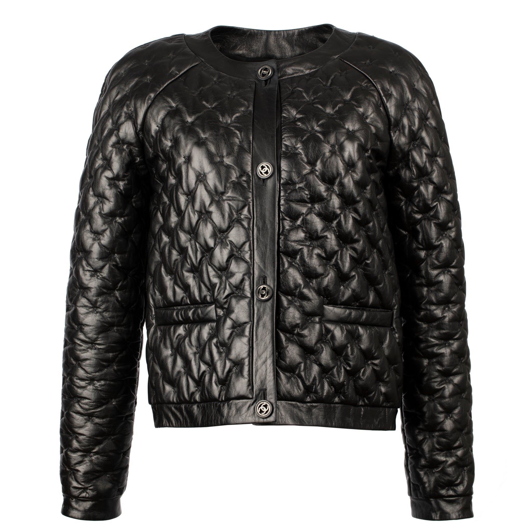CHANEL BLACK QUILTED LEATHER JACKET 38 FR - On Repeat