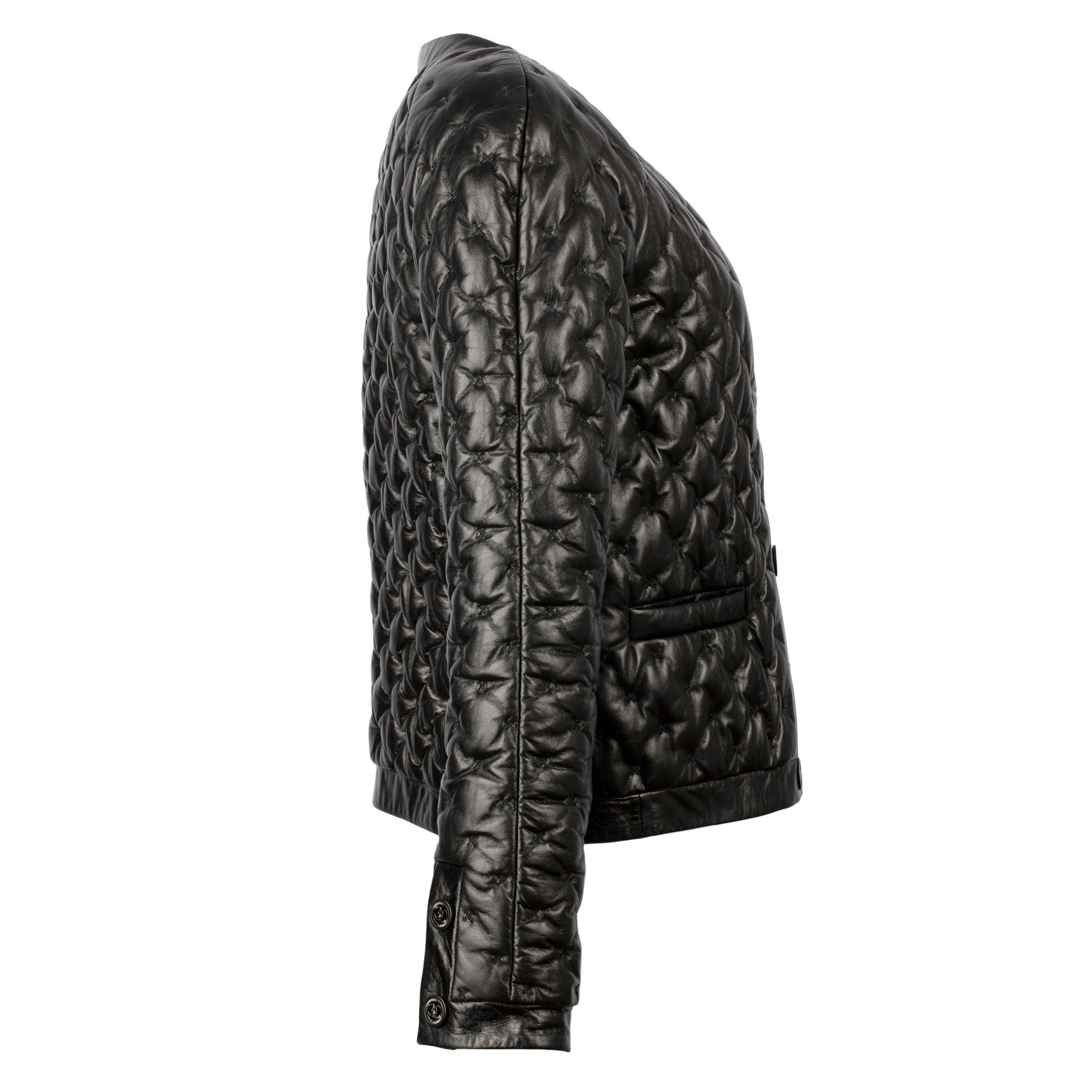 CHANEL BLACK QUILTED LEATHER JACKET 38 FR - On Repeat