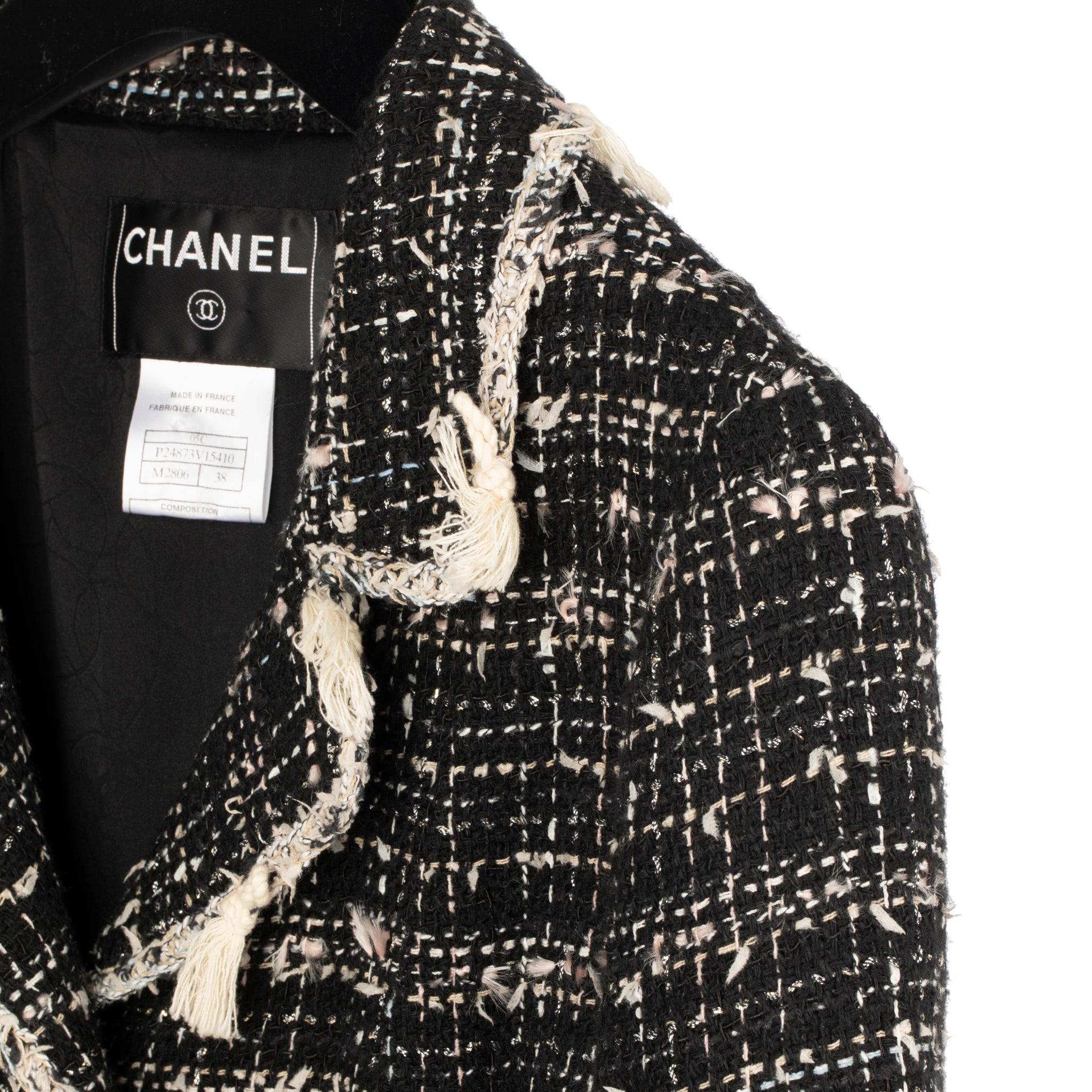 Chanel Black & Ivory Tweed Jacket 38 Fr - On Repeat