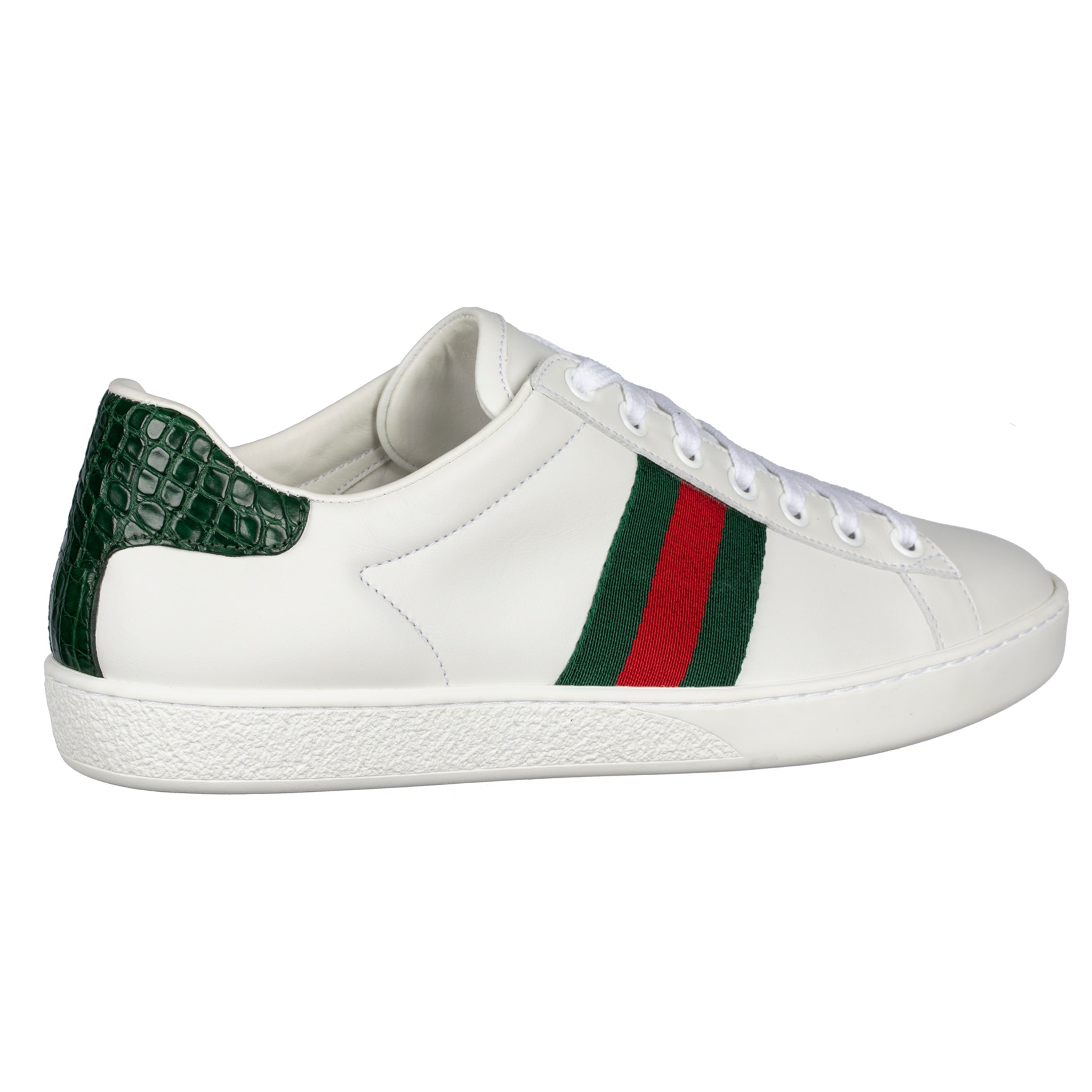 GUCCI ACE SNEAKER WHITE GREEN & RED STRIPE 38 IT - On Repeat
