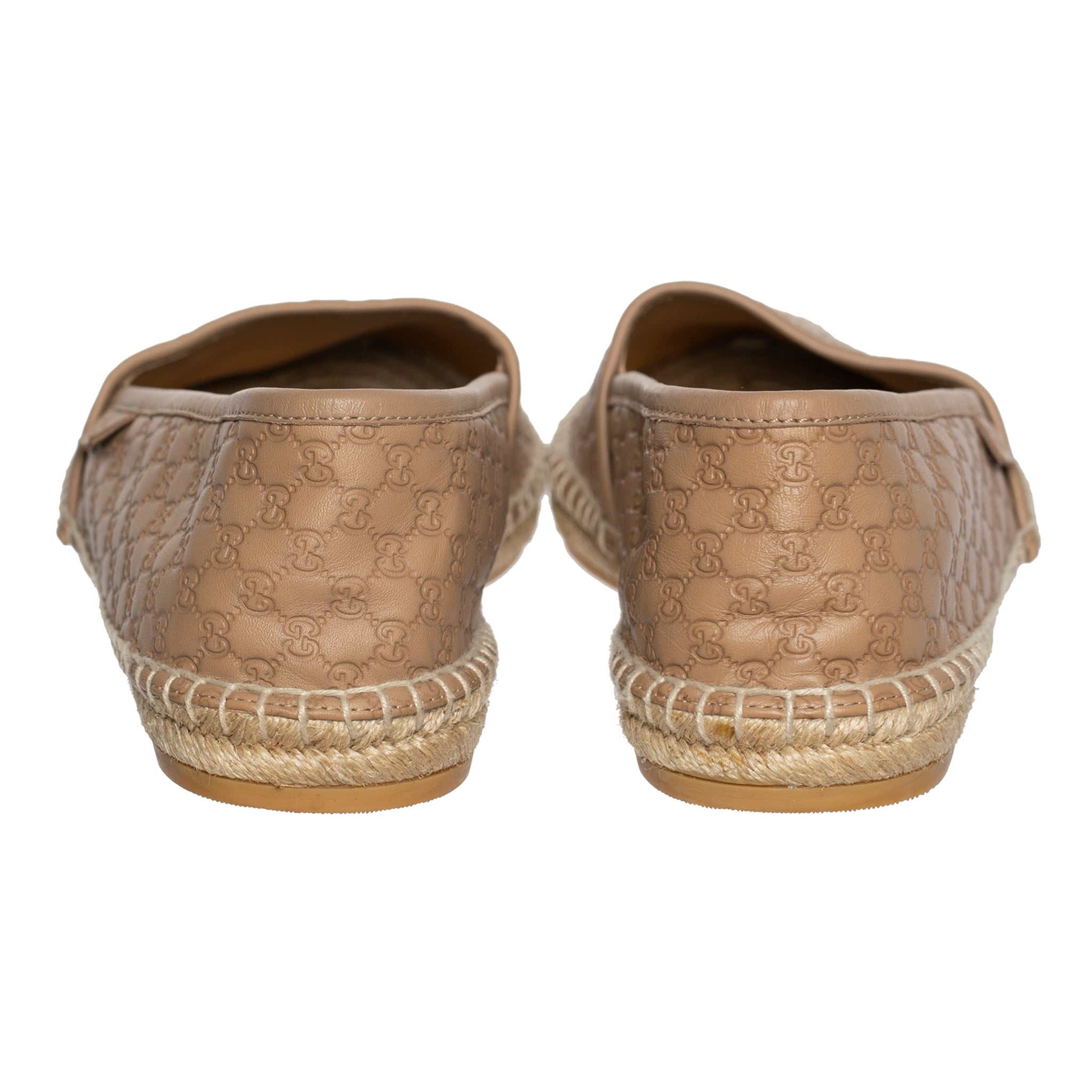 GUCCI MONOGRAM LEATHER ESPADRILLE TAN 38 IT - On Repeat