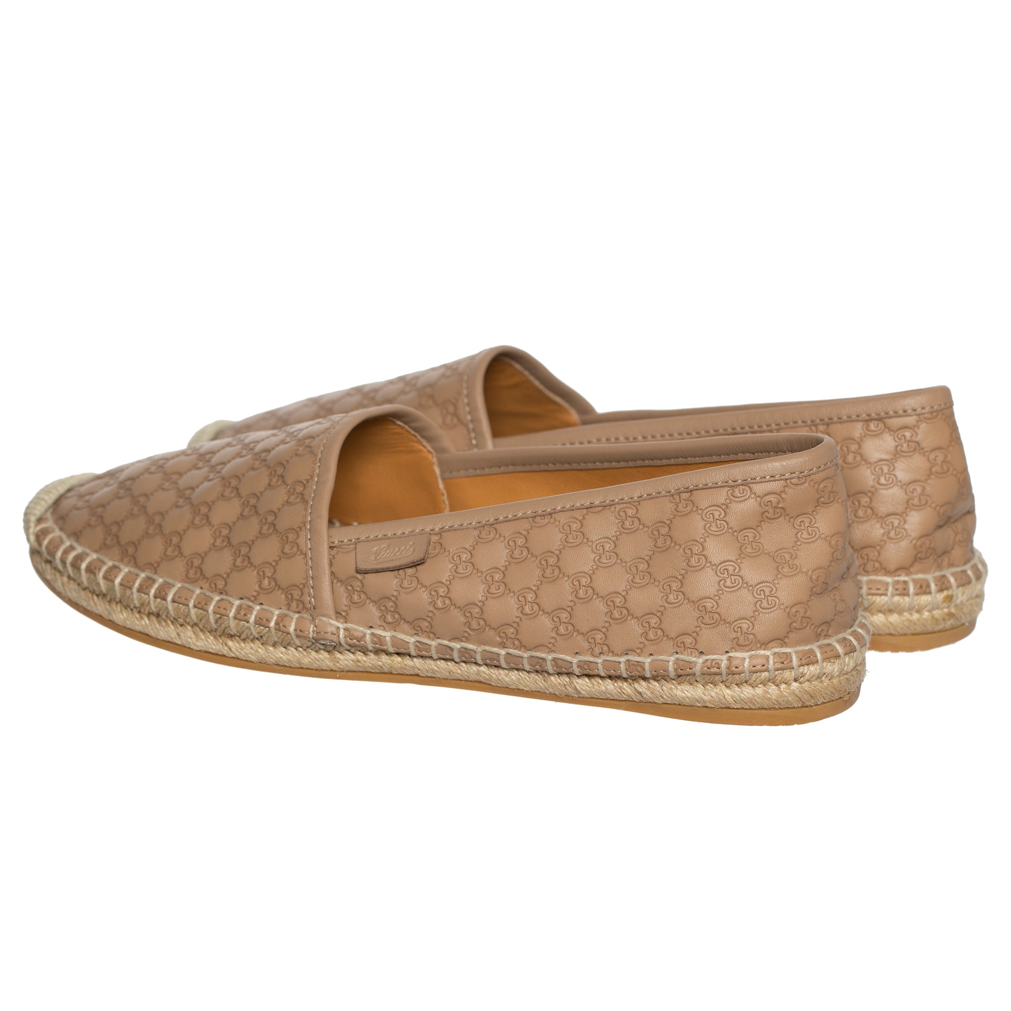 GUCCI MONOGRAM LEATHER ESPADRILLE TAN 38 IT - On Repeat