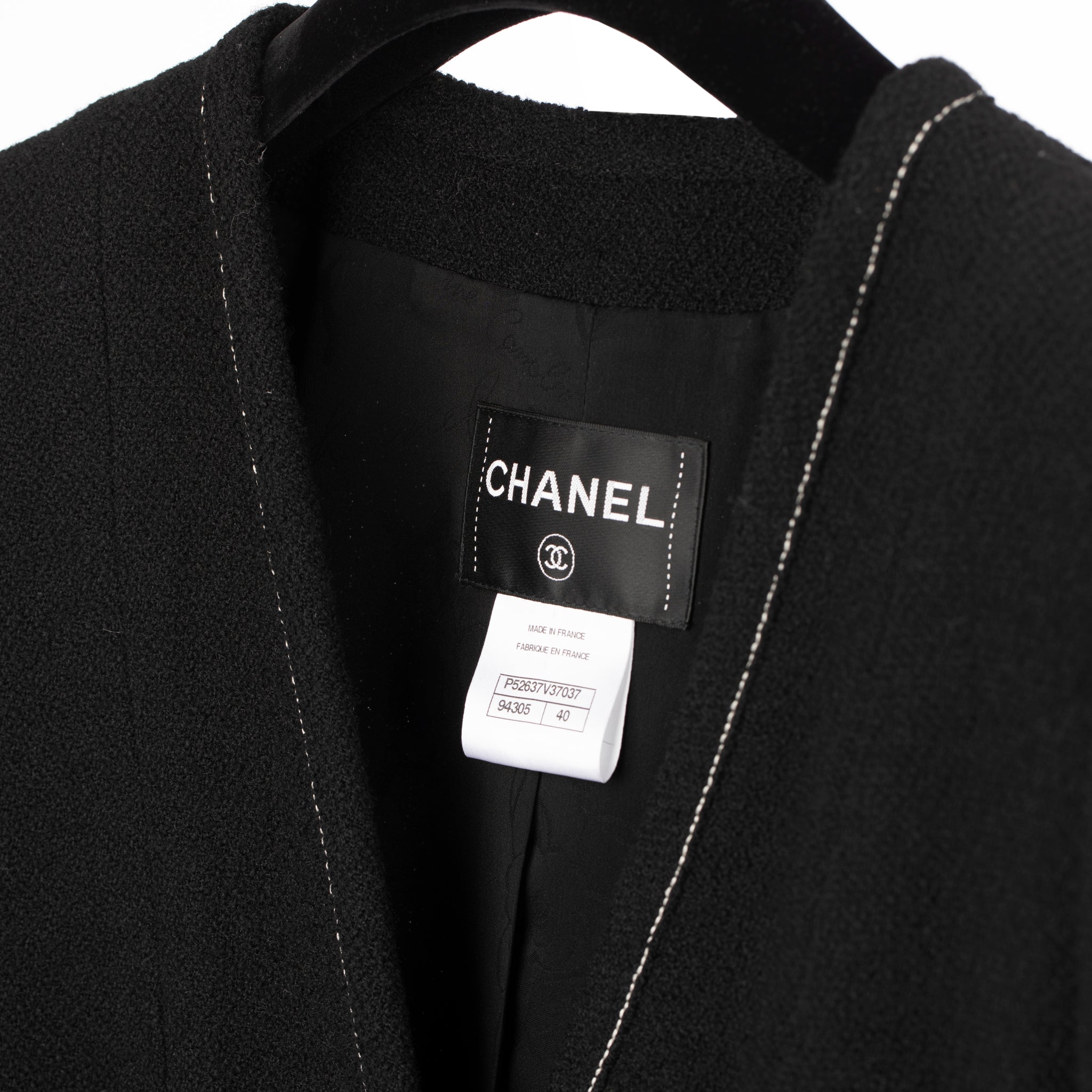 Chanel Black Jacket With Camelia Buttons 40 Fr - On Repeat