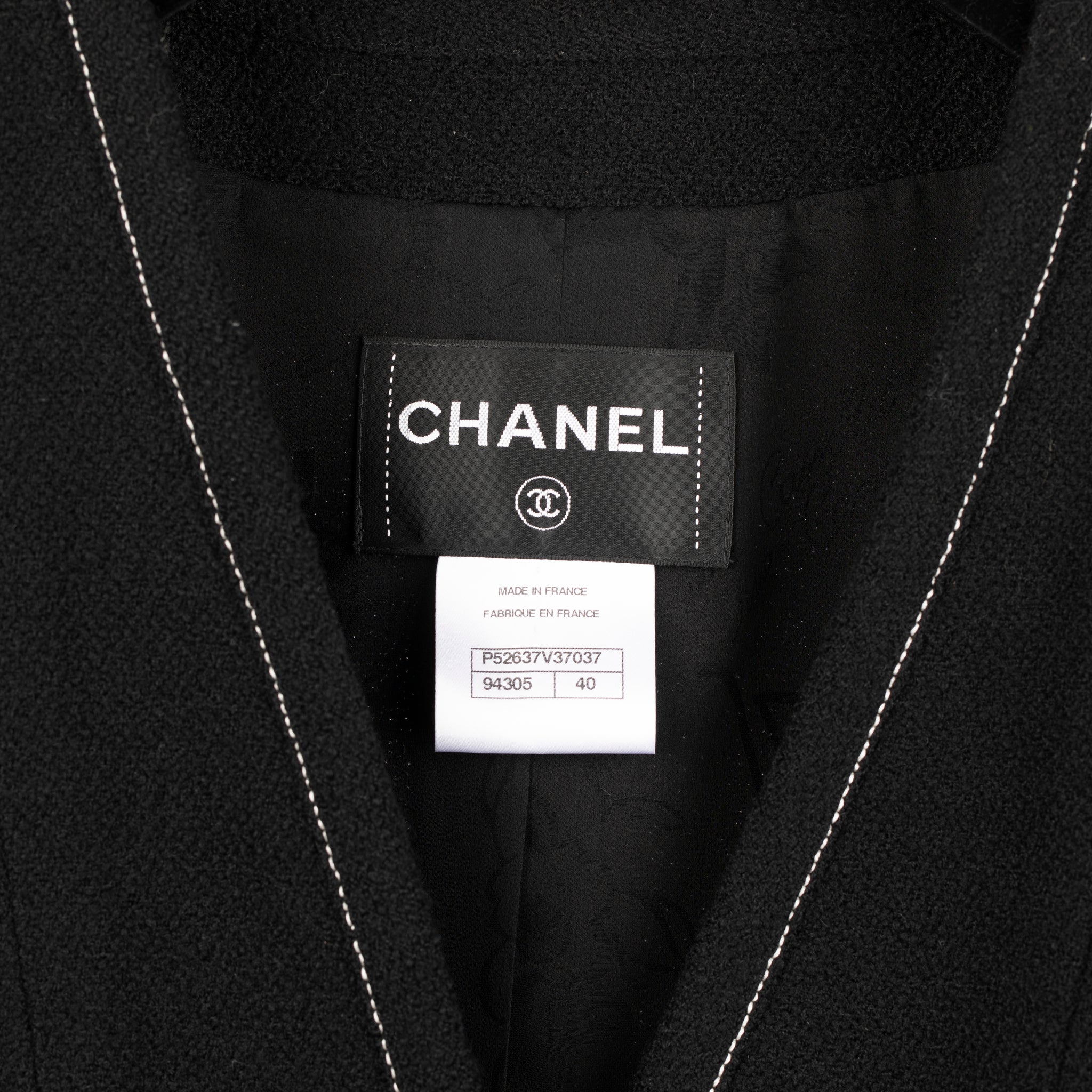 Chanel Black Jacket With Camelia Buttons 40 Fr - On Repeat