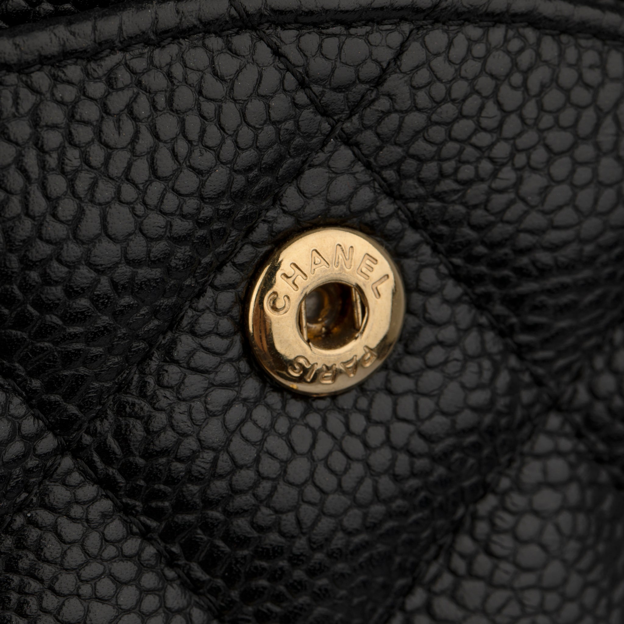 CHANEL CLASSIC JUMBO DOUBLE FLAP BLACK QUILTED CAVIAR LEATHER GOLD-TONE HARDWARE - On Repeat