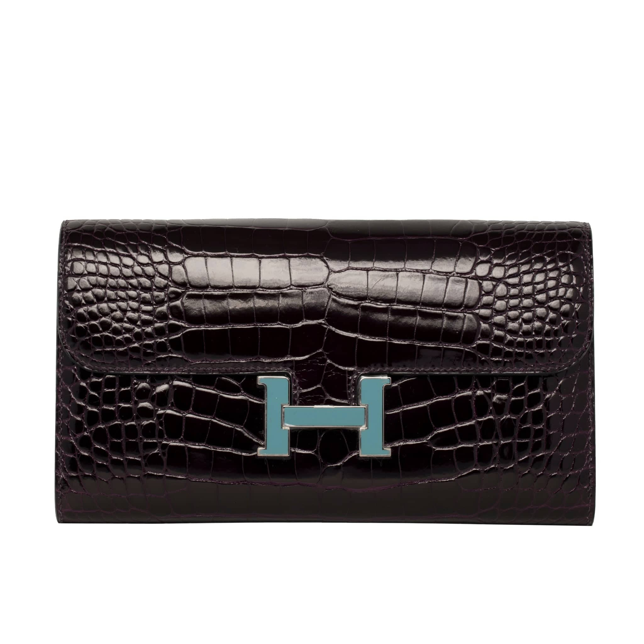 HERMES CONSTANCE PRUNOIR & BLUE SAINT CYR SHINY ALLIGATOR PALLADIUM HARDWARE - On Repeat