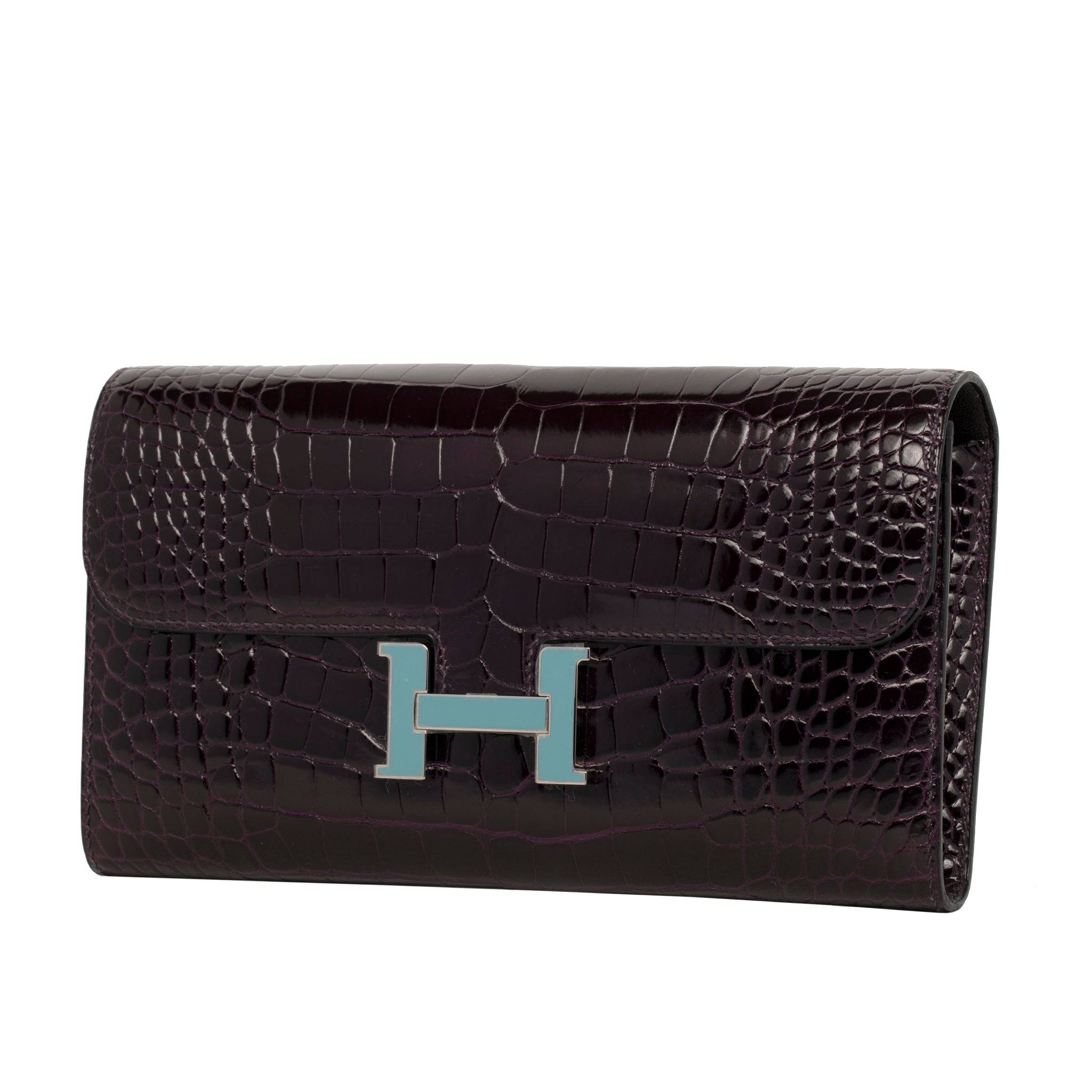 HERMES CONSTANCE PRUNOIR & BLUE SAINT CYR SHINY ALLIGATOR PALLADIUM HARDWARE - On Repeat