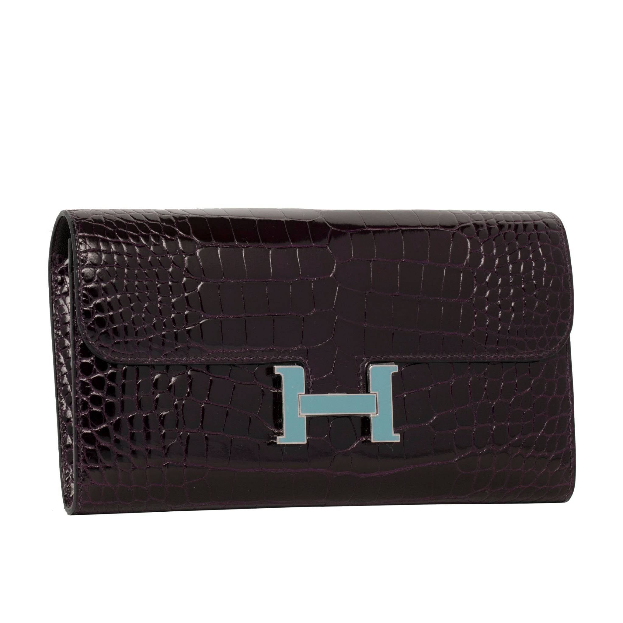 HERMES CONSTANCE PRUNOIR & BLUE SAINT CYR SHINY ALLIGATOR PALLADIUM HARDWARE - On Repeat