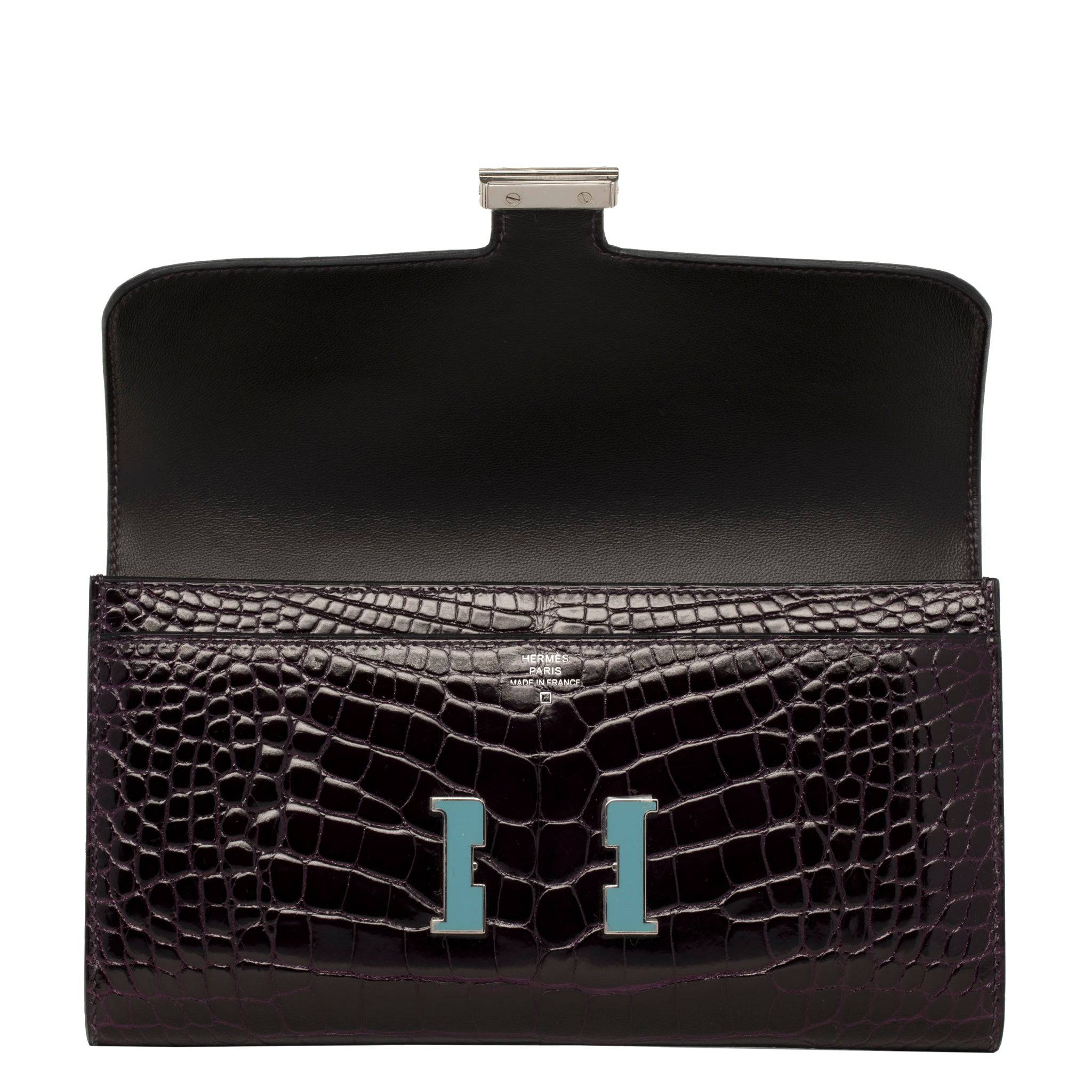 HERMES CONSTANCE PRUNOIR & BLUE SAINT CYR SHINY ALLIGATOR PALLADIUM HARDWARE - On Repeat