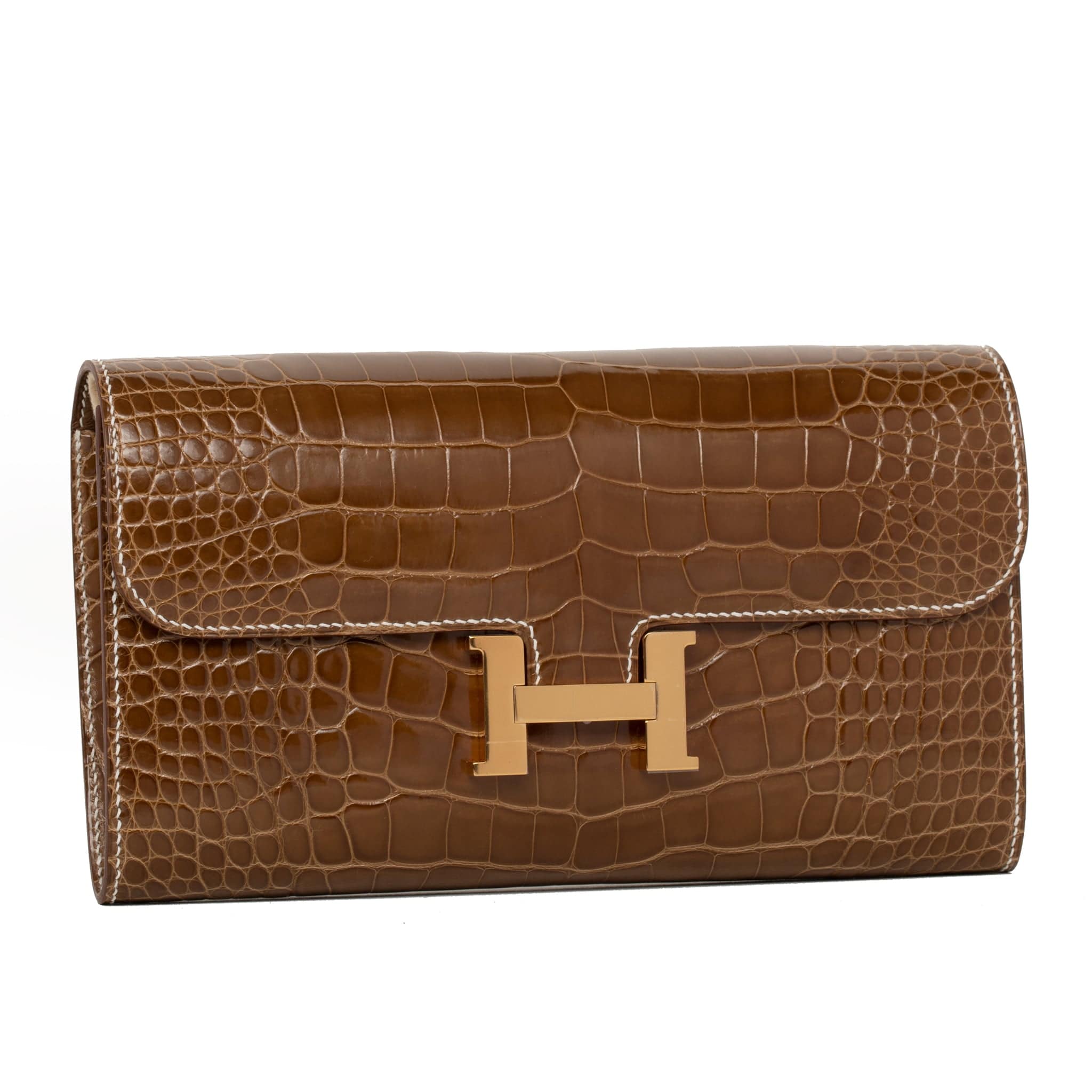 HERMES CONSTANCE WALLET FICELLE ALLIGATOR GOLD HARDWARE - On Repeat