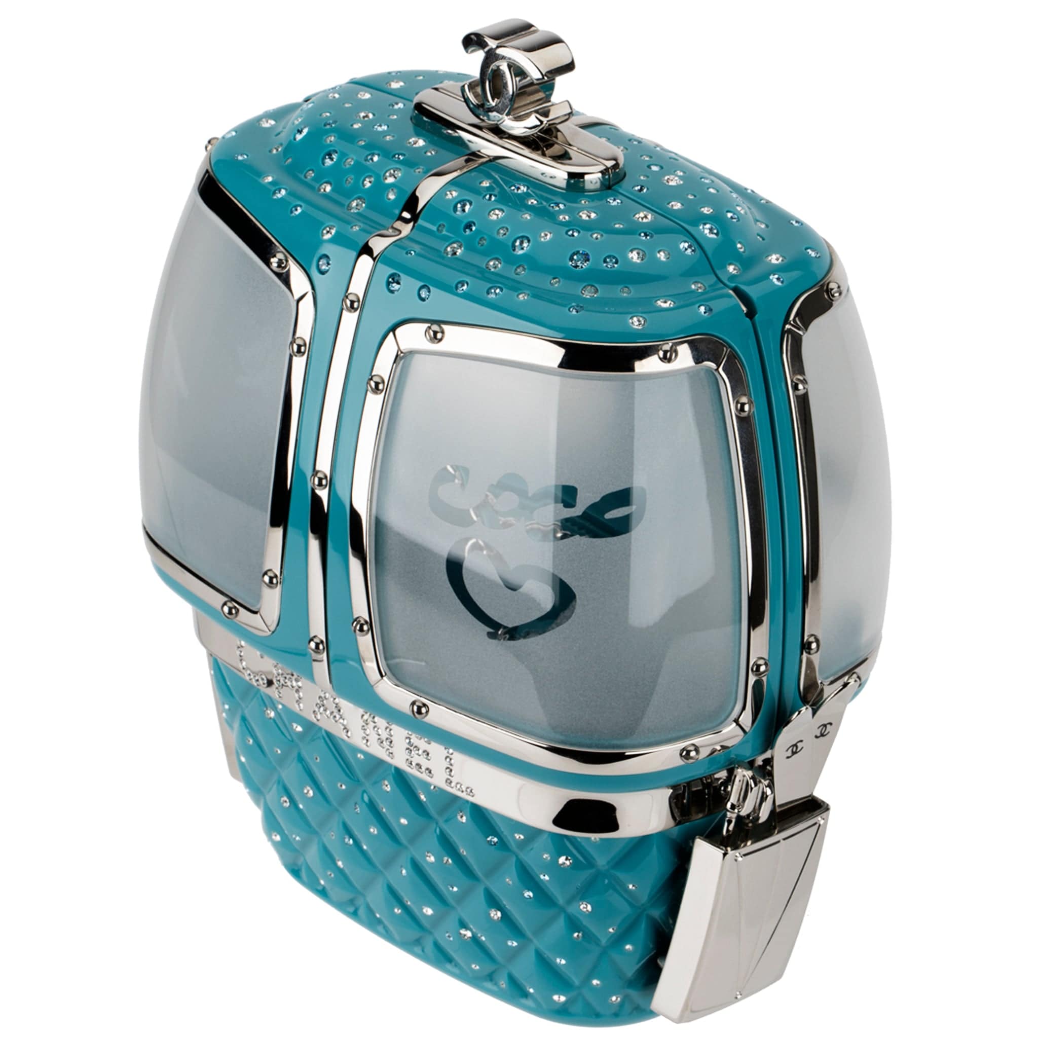 CHANEL MINAUDIÈRE LIMITED EDITION TURQUOISE SNOW GONDOLA SILVER-TONE HARDWARE - On Repeat