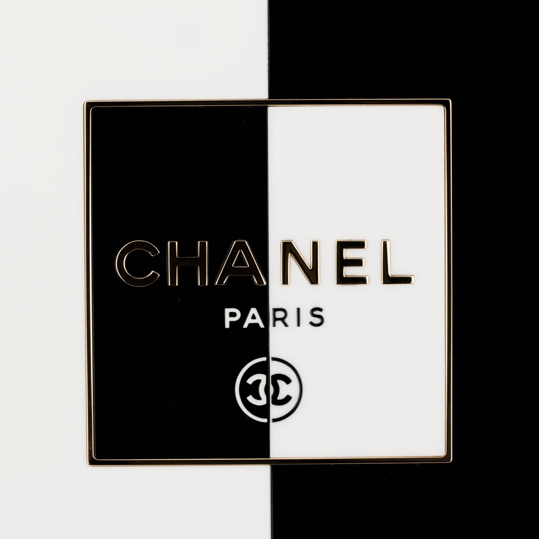 CHANEL MINAUDIÈRE LIMITED EDITION LUCITE PERFUME BOTTLE BLACK & WHITE GOLD HARDWARE - On Repeat