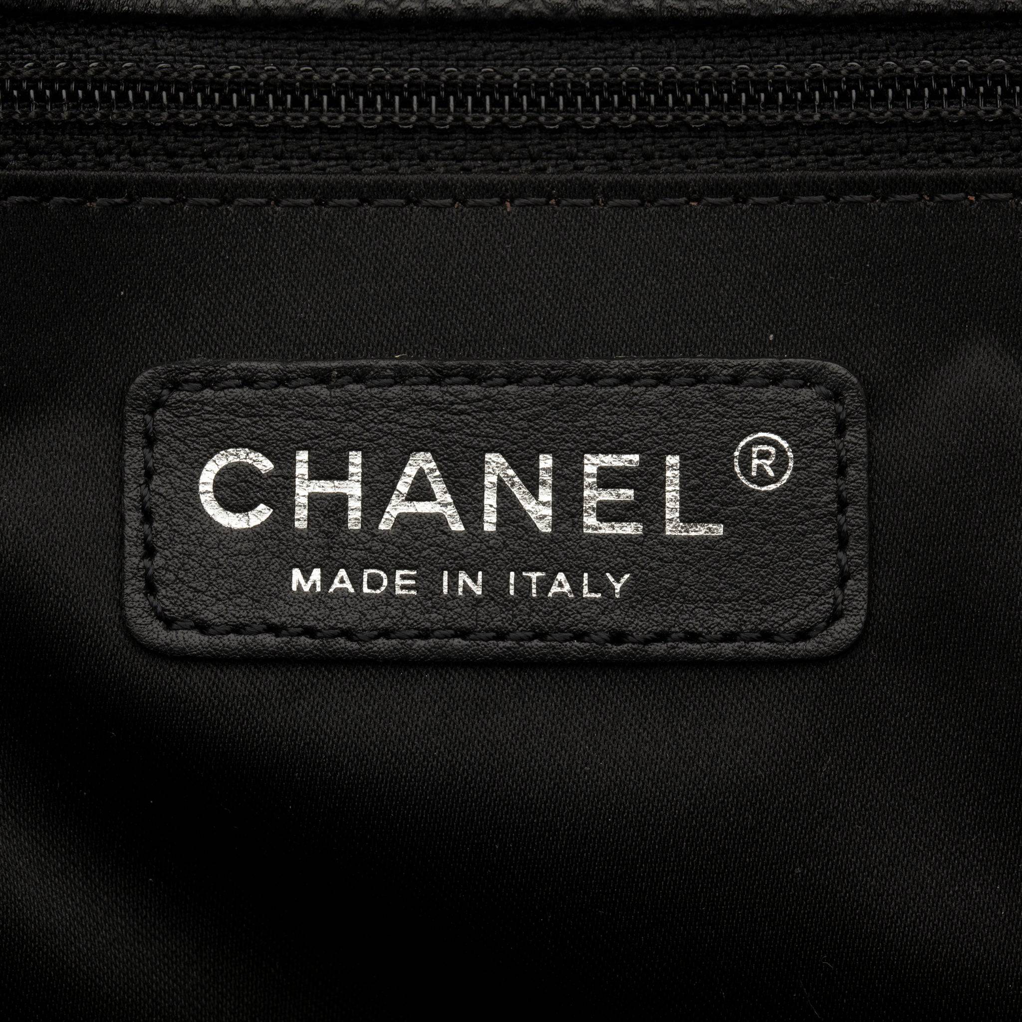 CHANEL GST BLACK QUILTED CAVIAR LEATHER SILVER-TONE HARDWARE - On Repeat