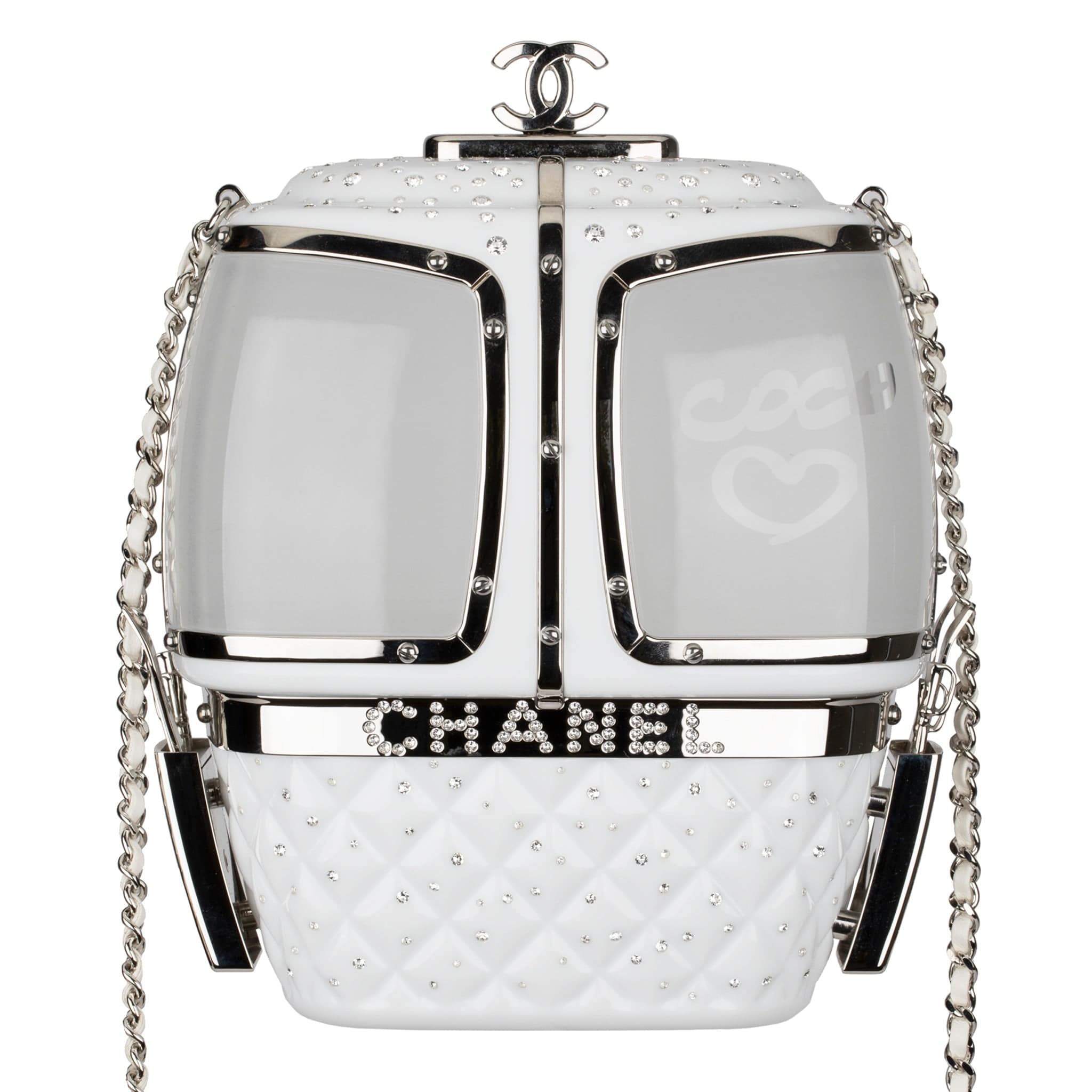 CHANEL MINAUDIÈRE LIMITED EDITION WHITE SNOW GONDOLA SILVER-TONE HARDWARE - On Repeat