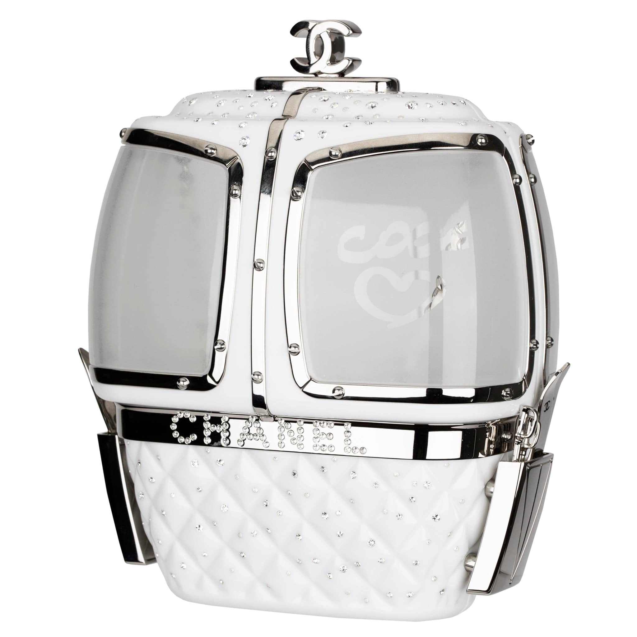 CHANEL MINAUDIÈRE LIMITED EDITION WHITE SNOW GONDOLA SILVER-TONE HARDWARE - On Repeat