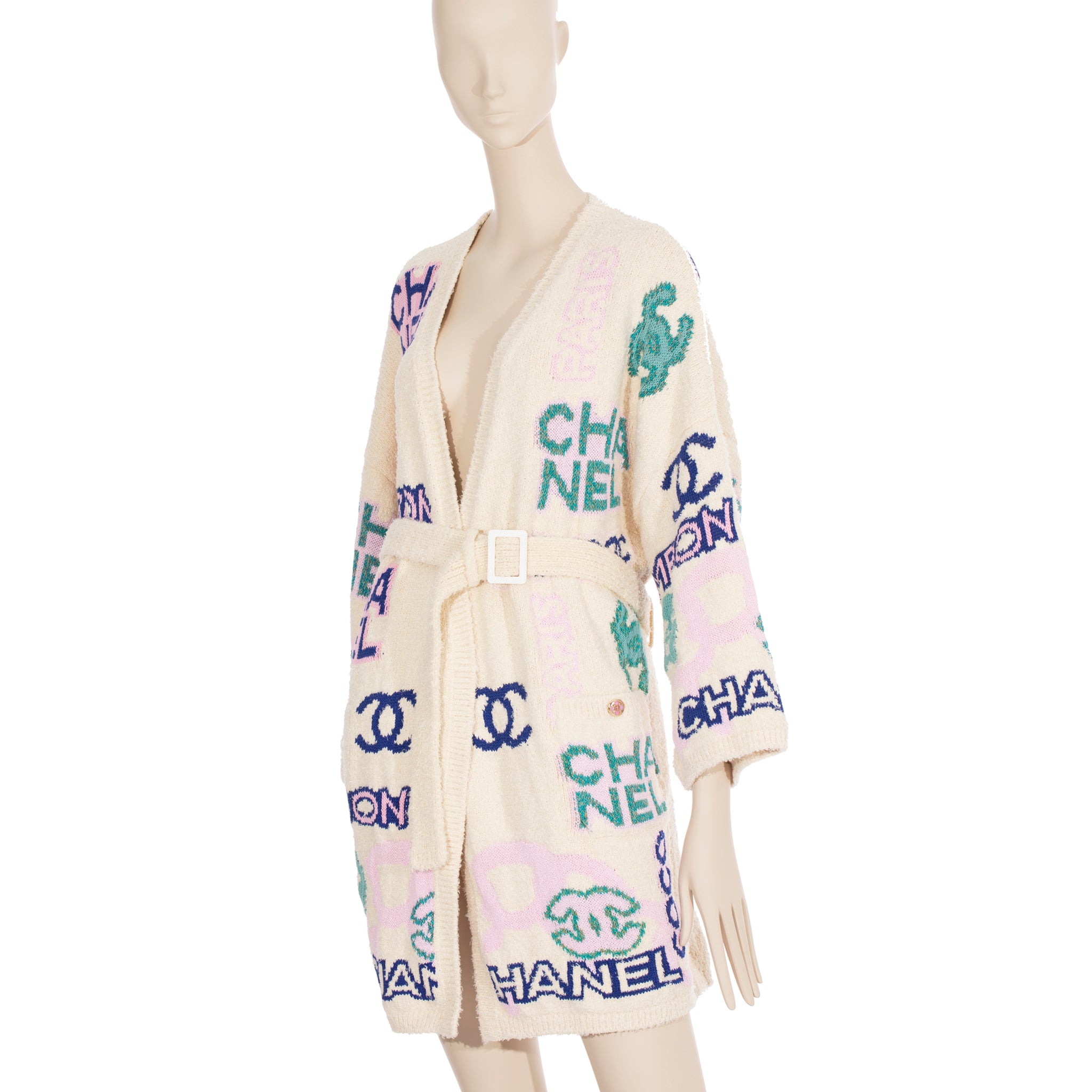 Chanel Cotton Cardigan With Colourful Details 38 Fr