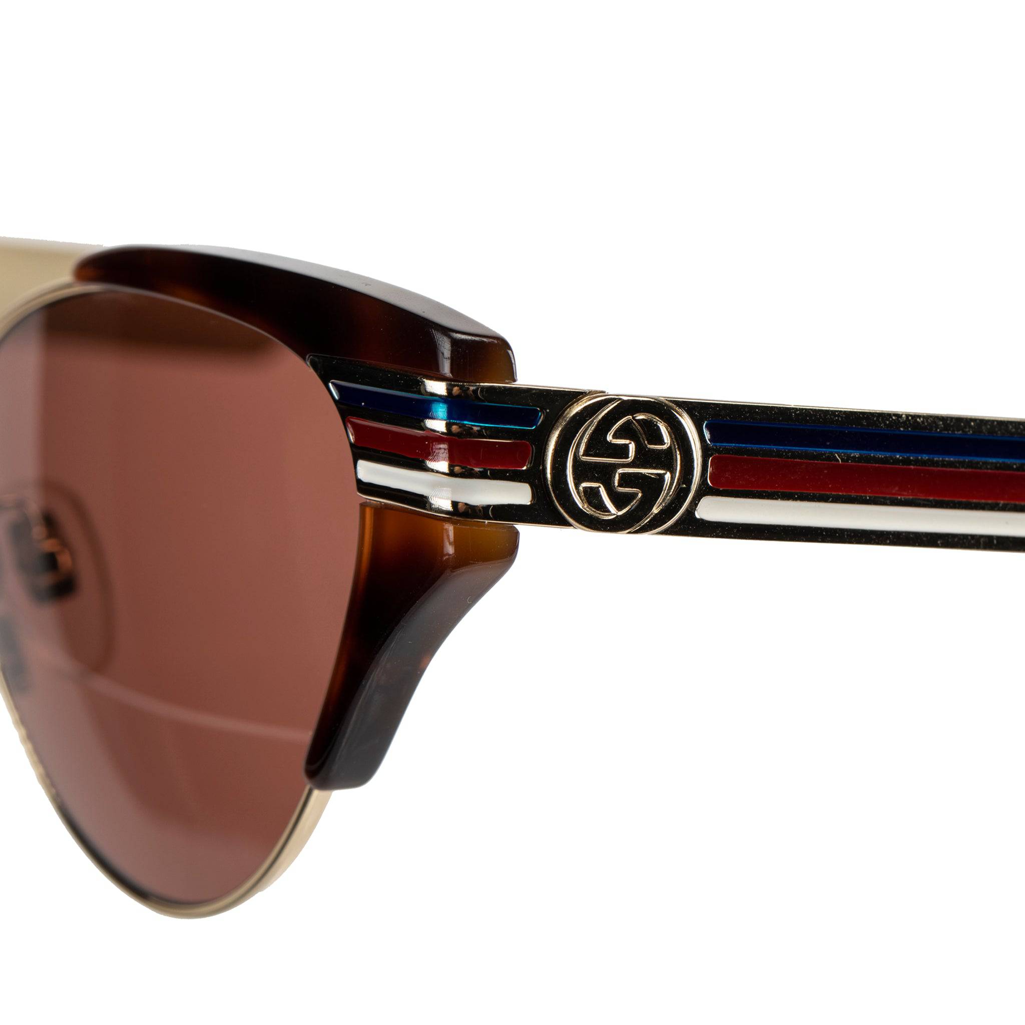 GUCCI CAT EYE SUNGLASSES TORTOISE, CREAM, BLUE & RED - On Repeat