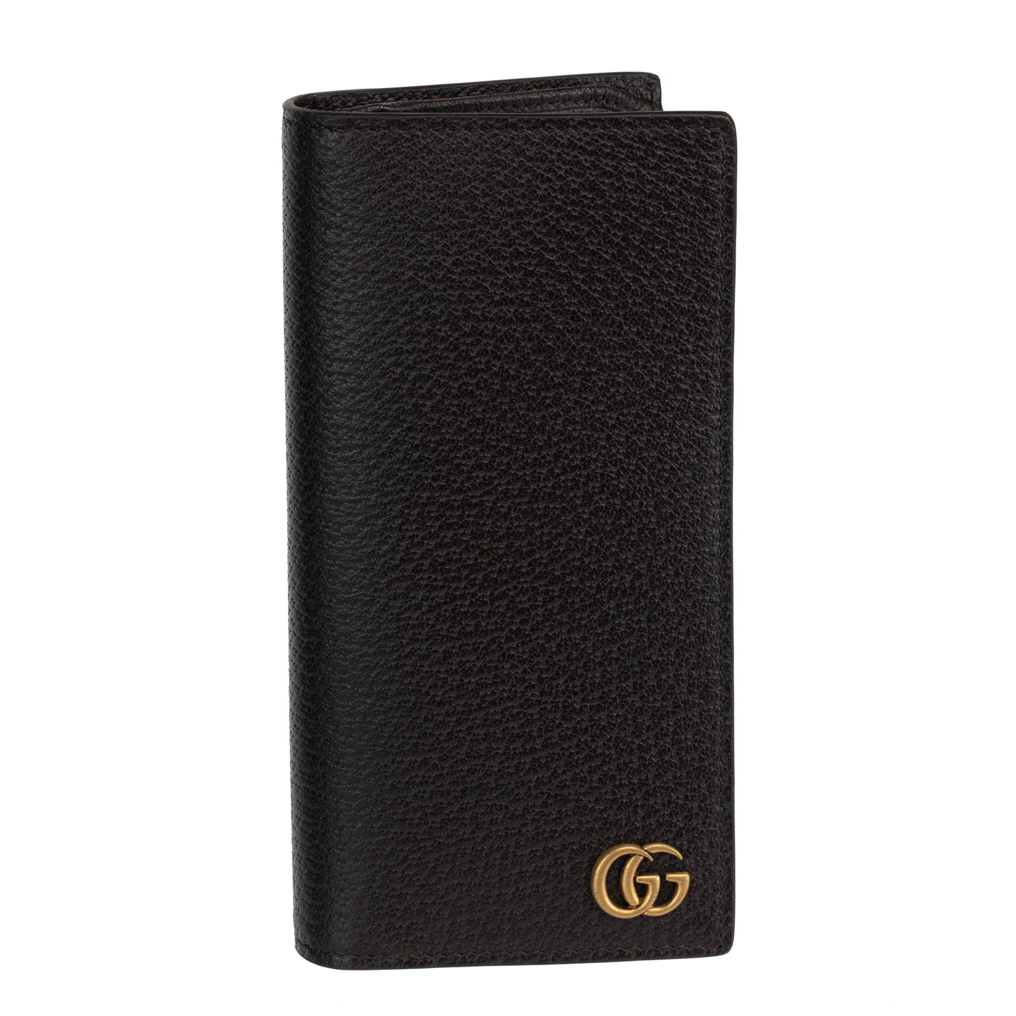 GUCCI GG MARMONT LONG ID WALLET BLACK LEATHER GOLD-TONE HARDWARE - On Repeat