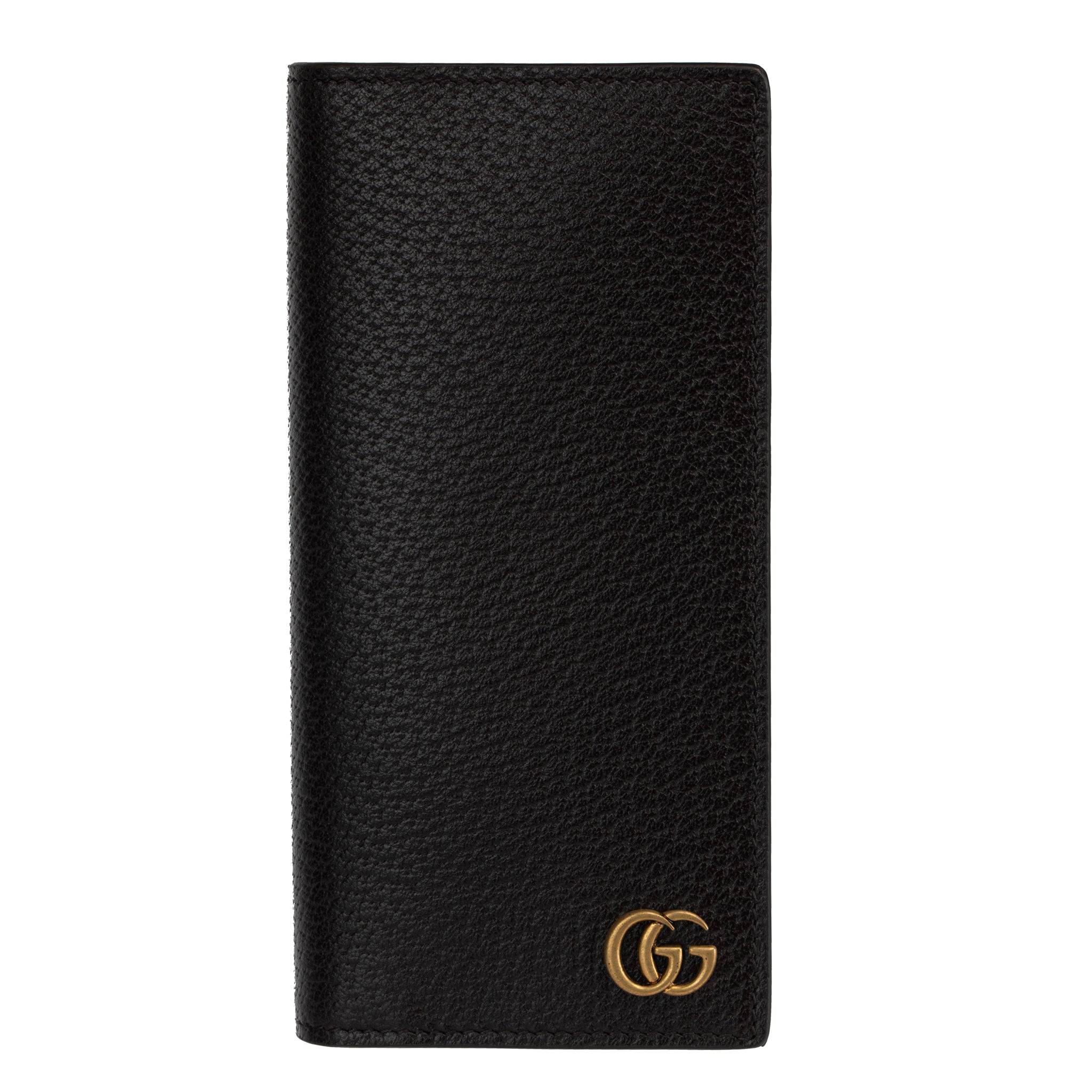 GUCCI GG MARMONT LONG ID WALLET BLACK LEATHER GOLD-TONE HARDWARE - On Repeat