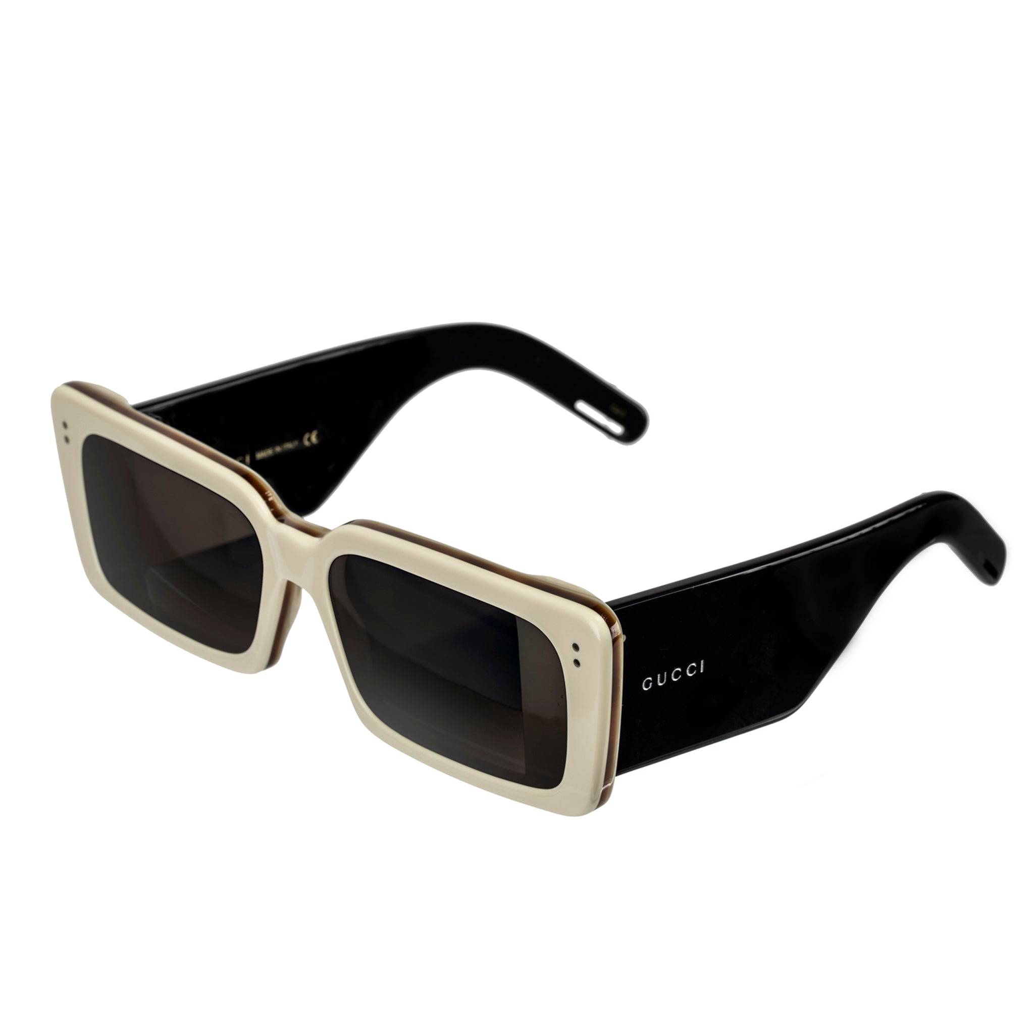 GUCCI SUNGLASSES CREAM & BLACK - On Repeat