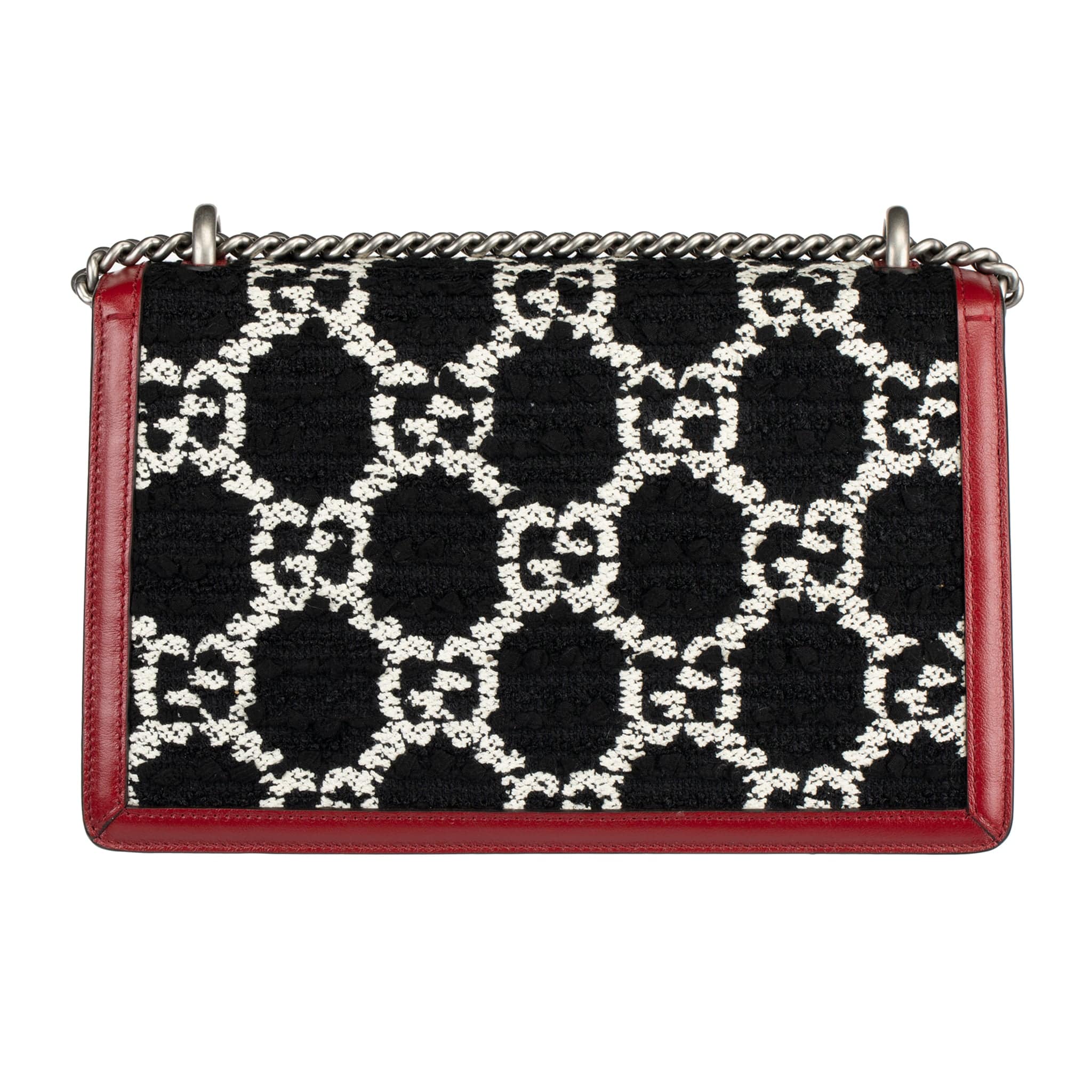 GUCCI DIONYSUS BLACK, RED & WHITE TWEED SHOULDER BAG - On Repeat