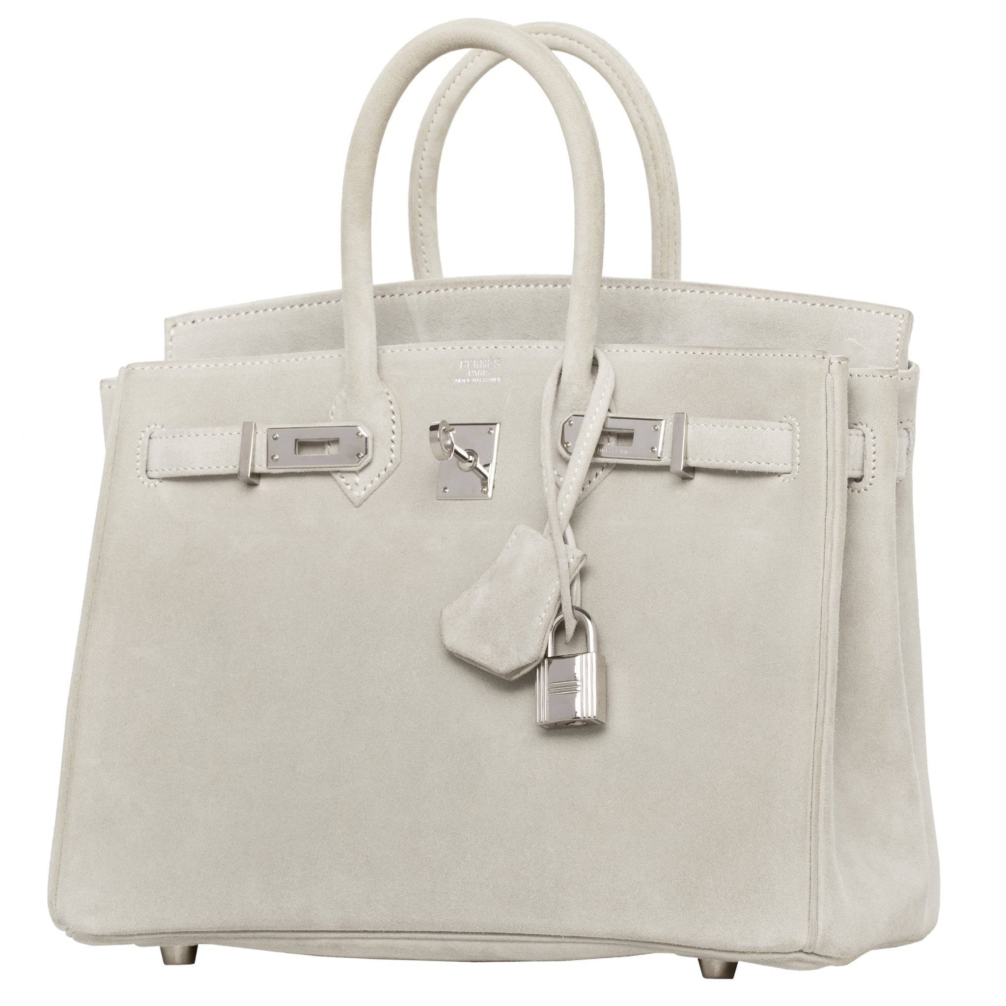 HERMES BIRKIN 25CM GRIS SUEDE PALLADIUM HARDWARE - On Repeat