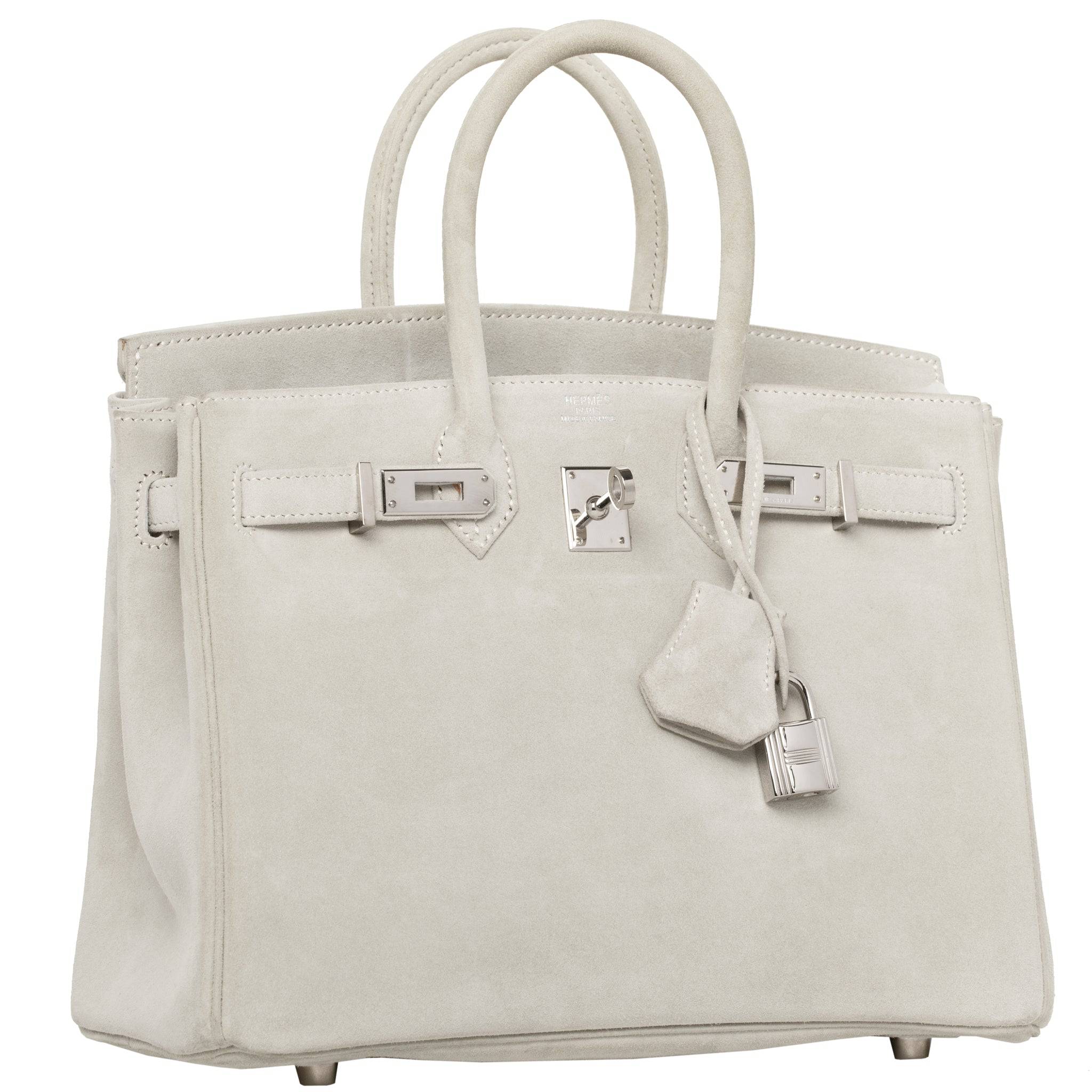 HERMES BIRKIN 25CM GRIS SUEDE PALLADIUM HARDWARE - On Repeat