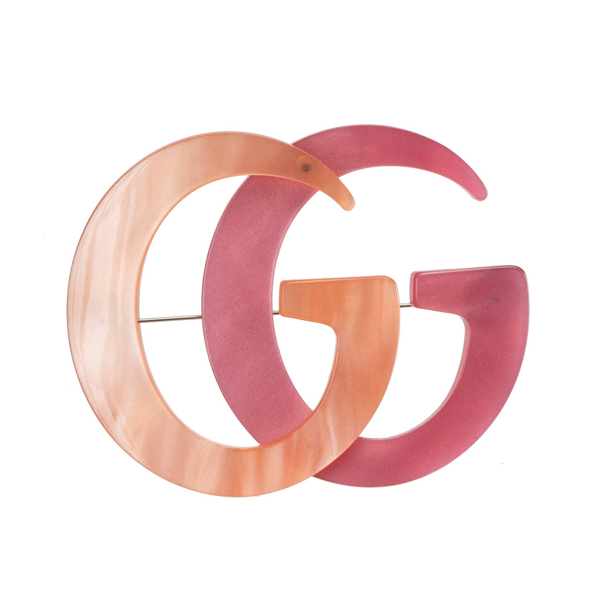 GUCCI RESIN BROOCH PINK & ORANGE - On Repeat